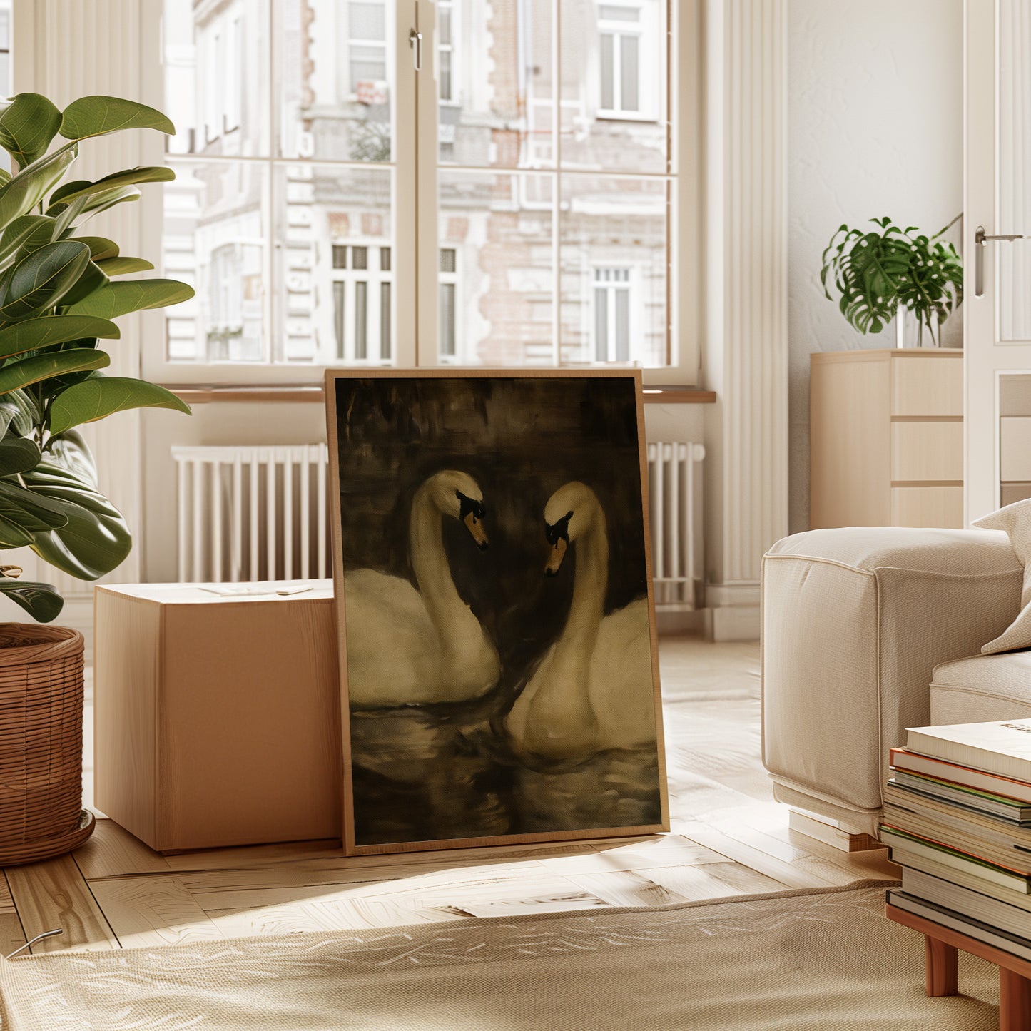 Two Swans in Quiet Reflection