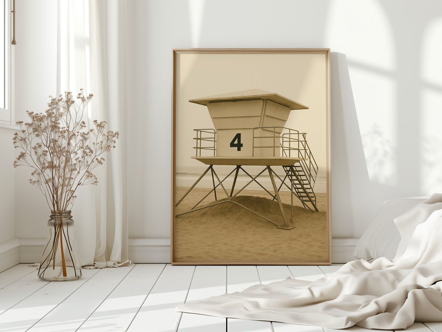 Lifeguard Tower No 4 in Sepia Calm