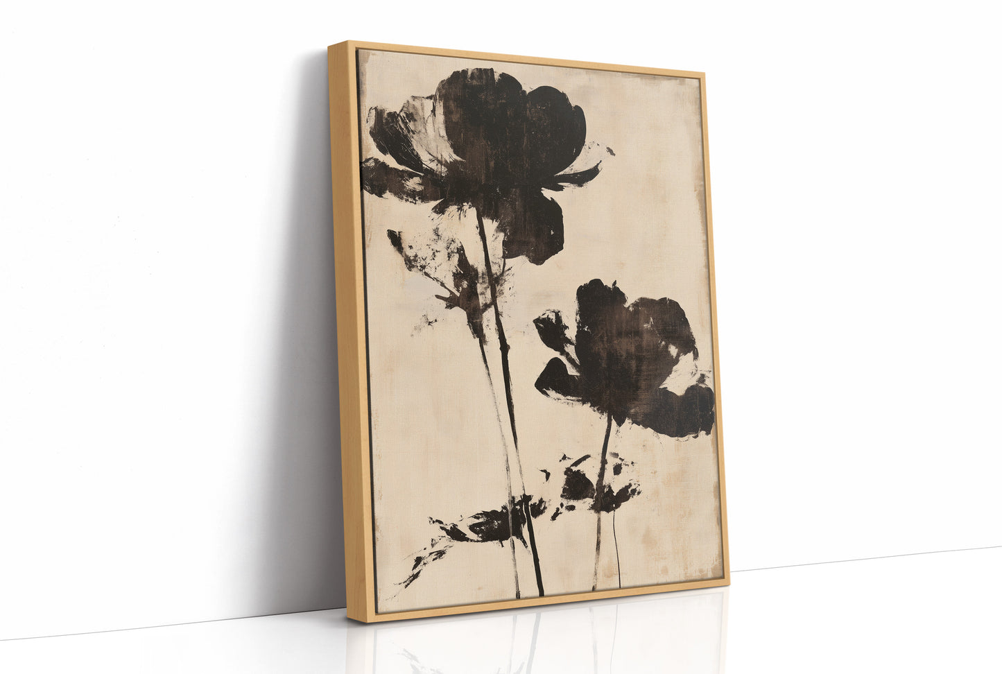 Ink Poppies on Linen