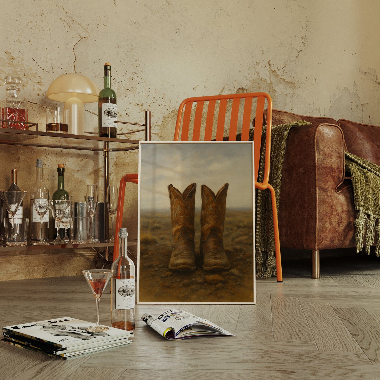 Western Boots Still Life – Cowboy Art Print