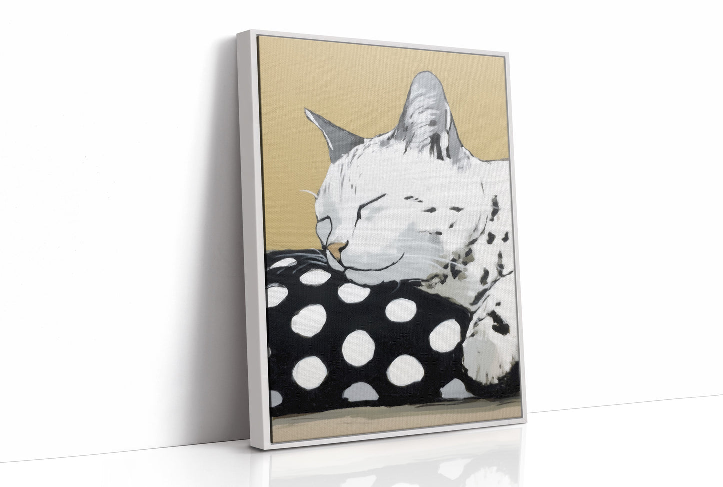 Spotted Comfort: Feline Slumber Portrait