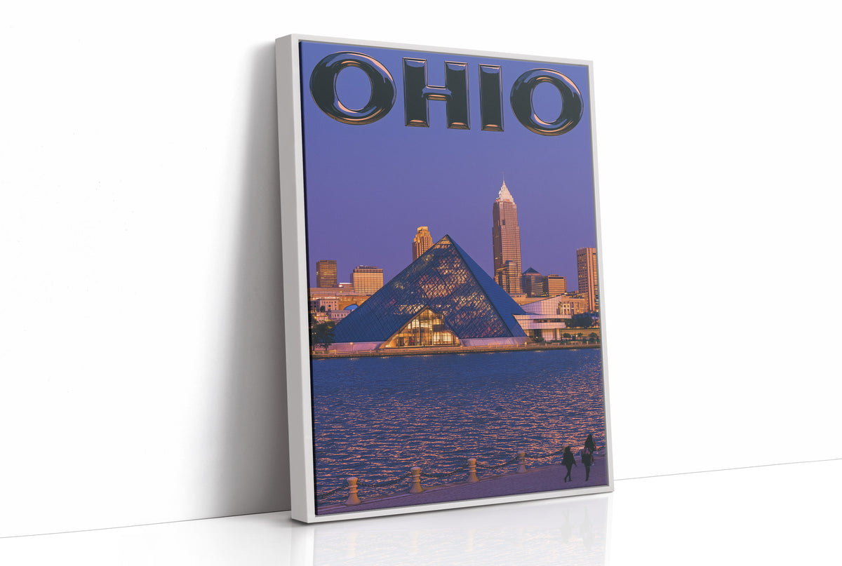 Cleveland Skyline Twilight Waterfront