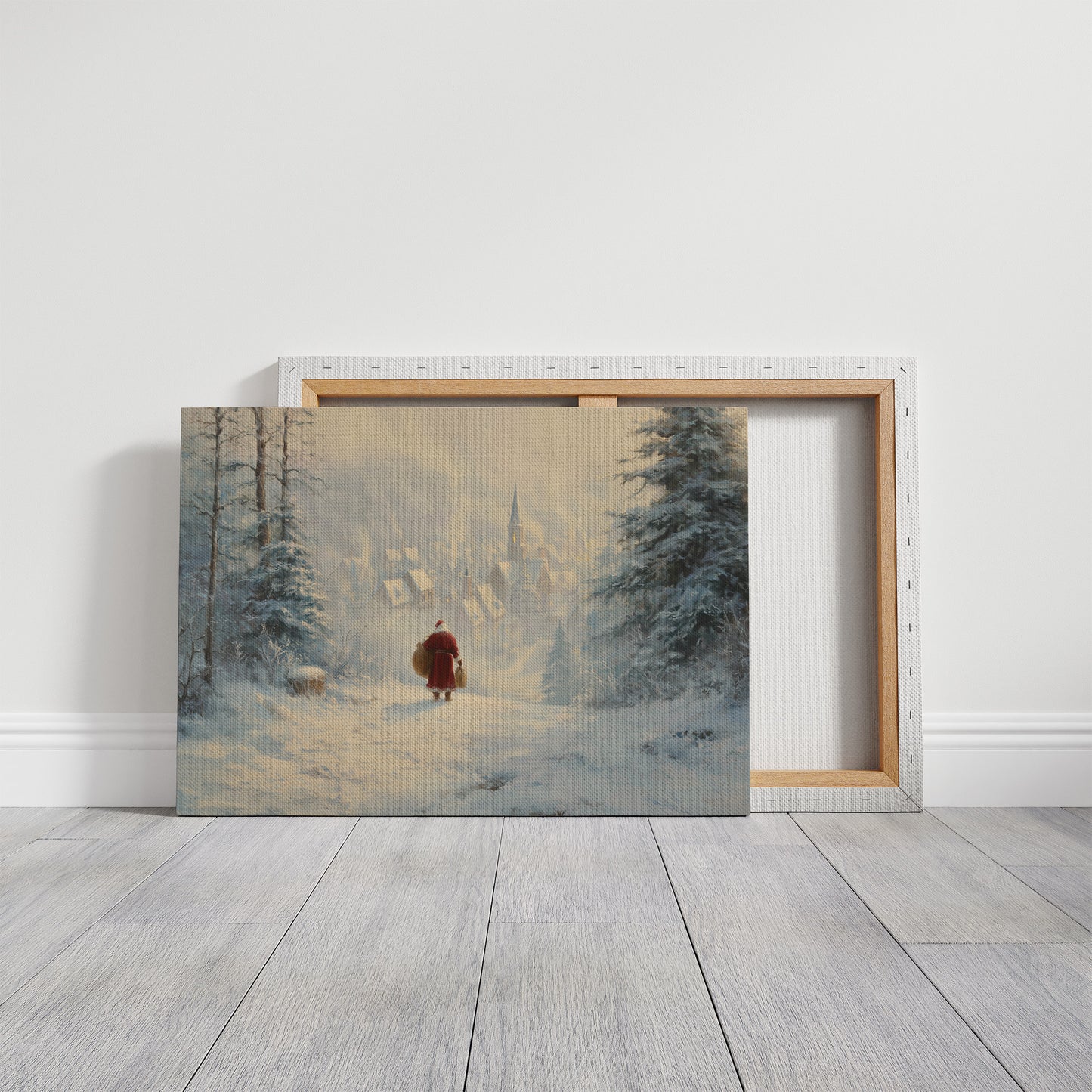 Snow Path Leads To Village Light