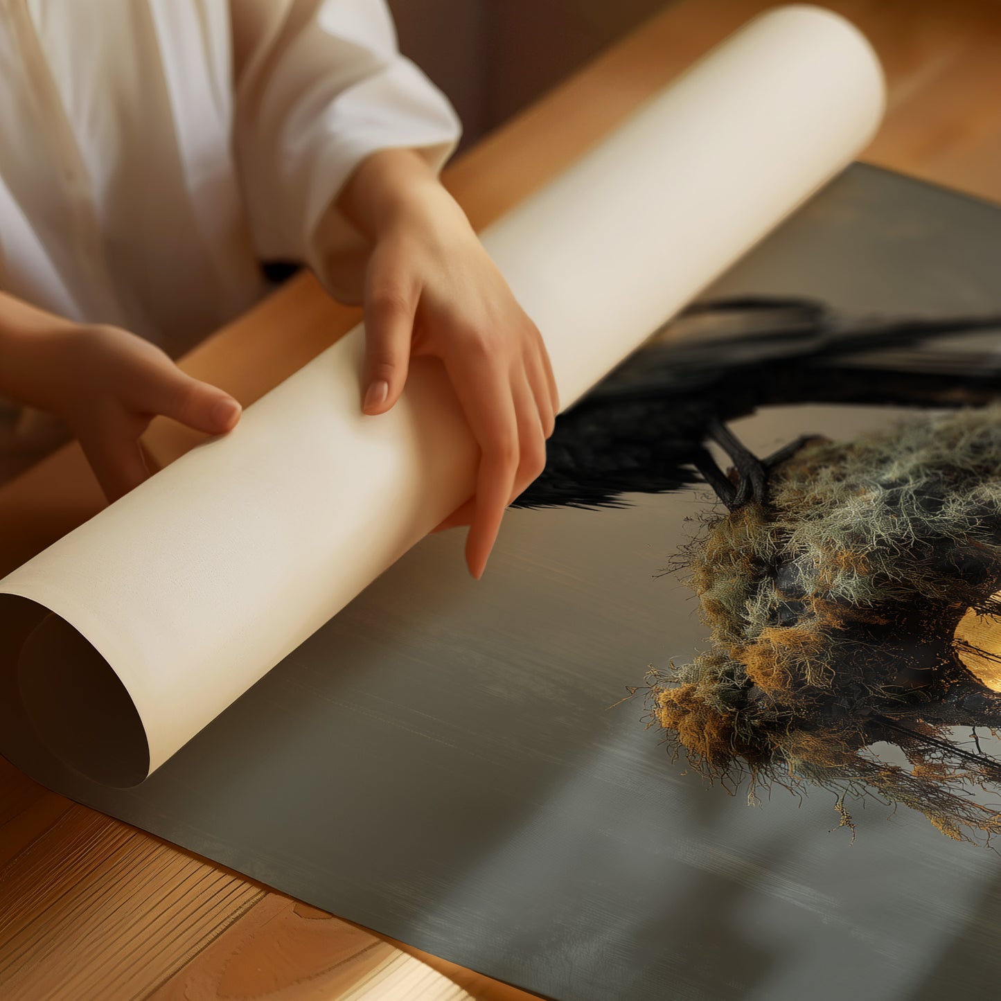 Raven Perches On Ancient Light