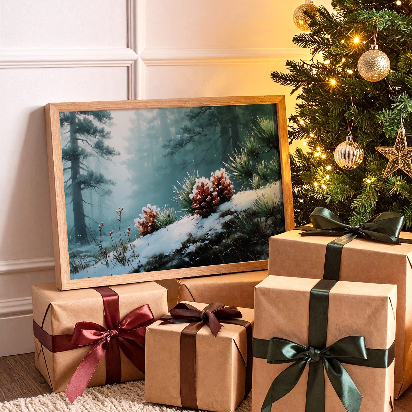 Winter Pinecones Paint Moonlit Stories