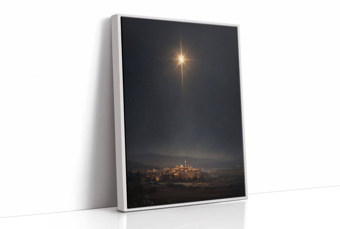 Celestial Beacon Over Ancient City