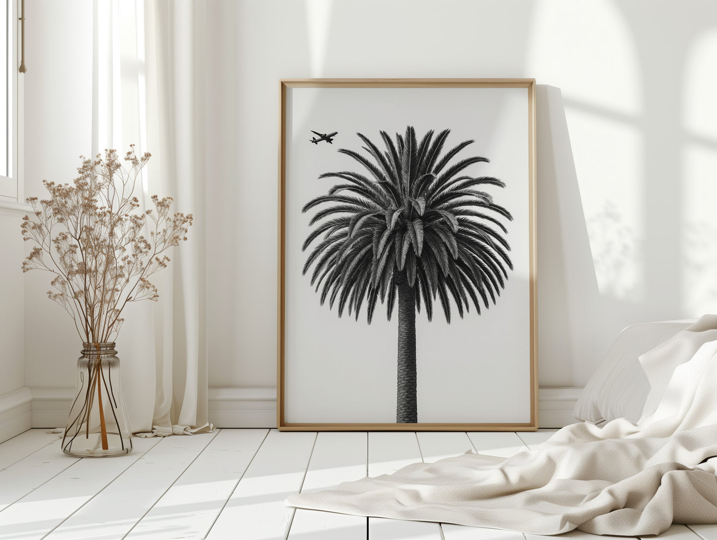 Palm Crown and Passing Plane