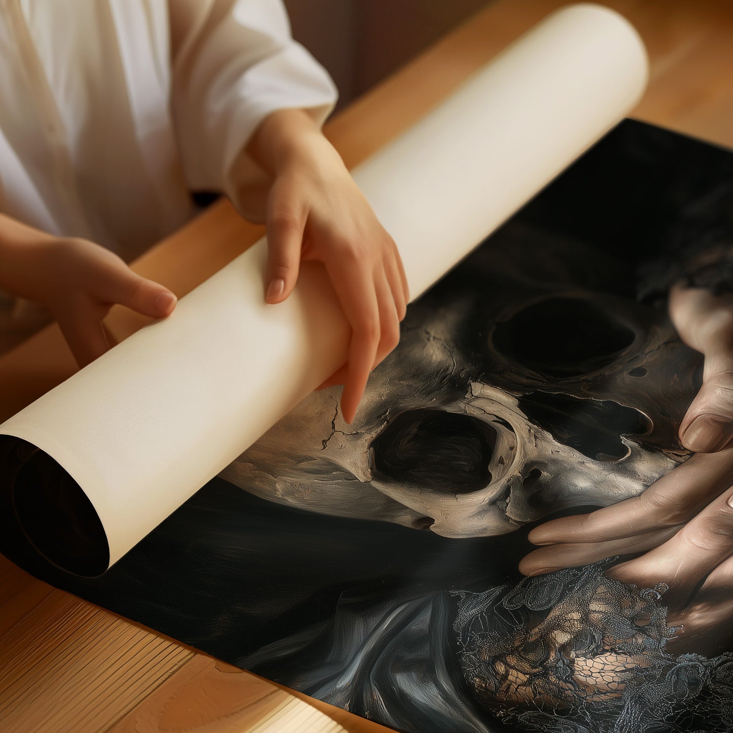 Mortality Cradled In Lace Hands