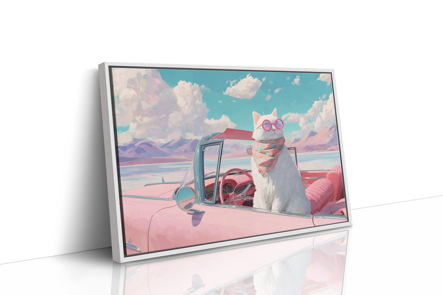 Desert Drive With Pink Skies