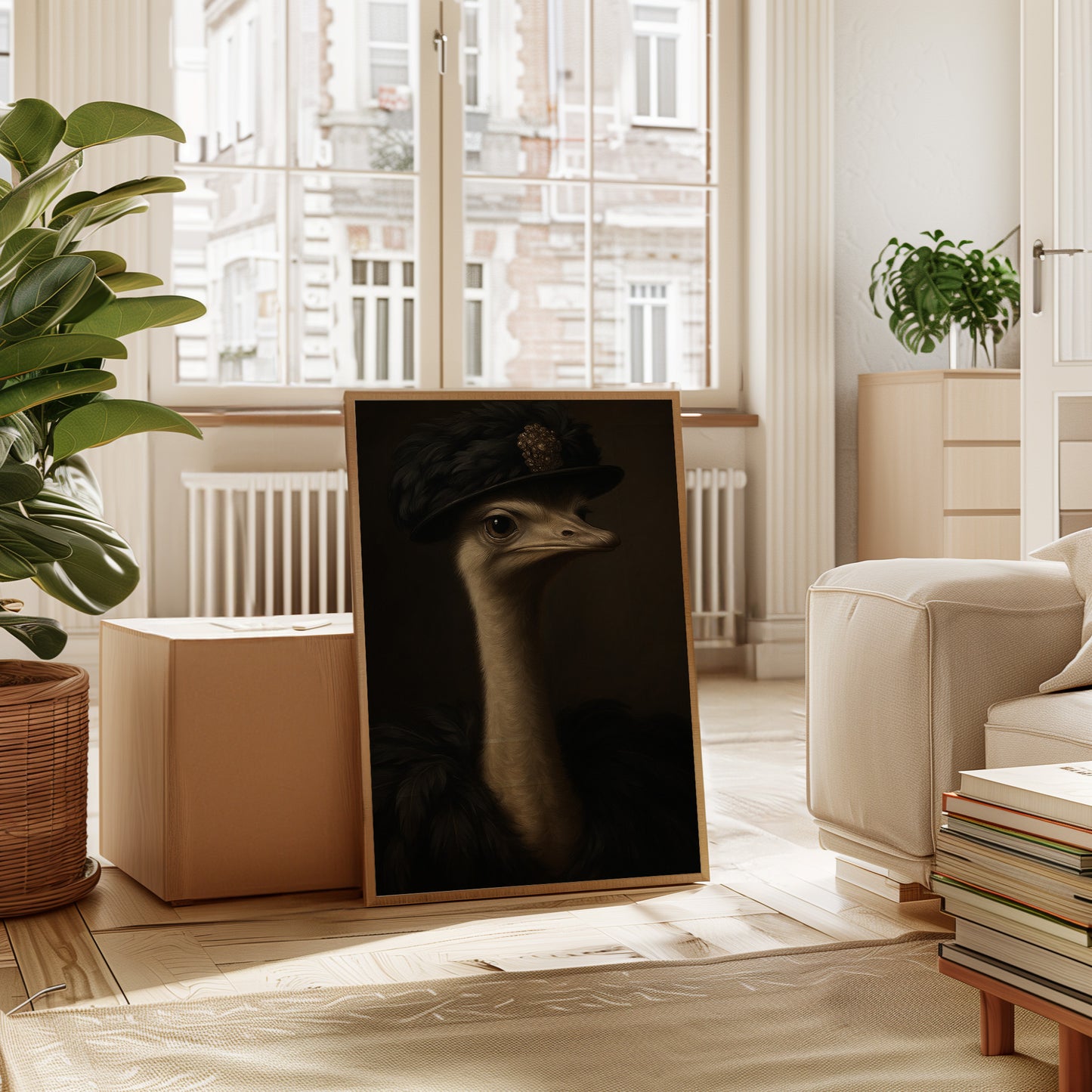 Ostrich in a Feathered Hat