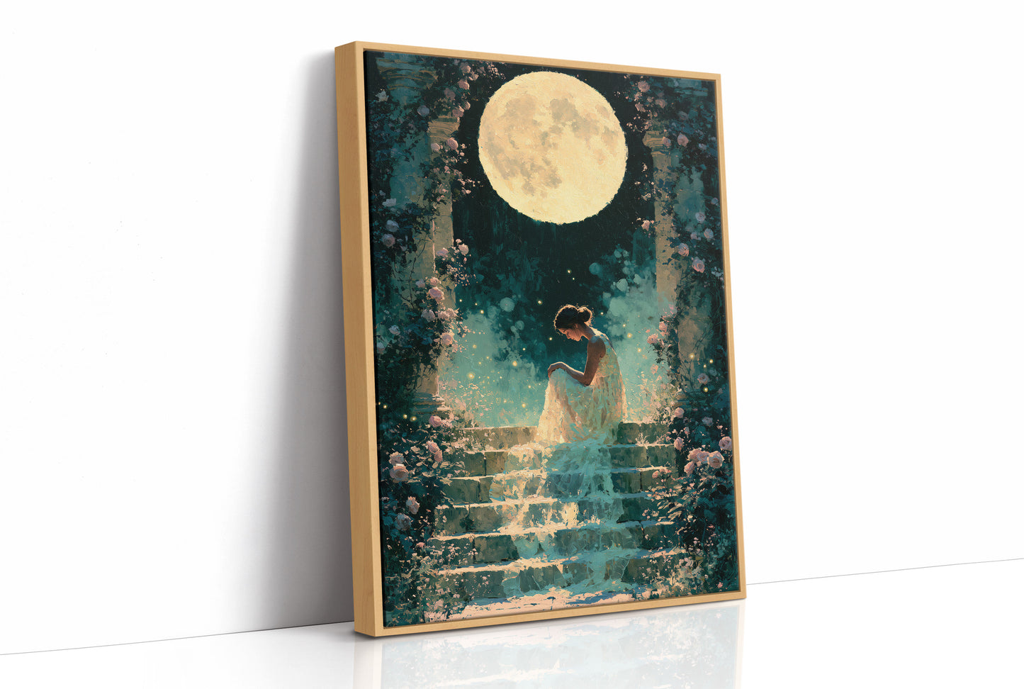 Moonlit Rose Garden Steps