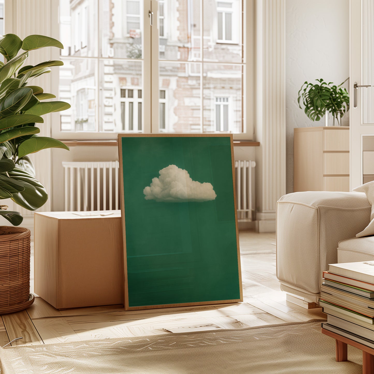 White Cloud on Emerald Sky