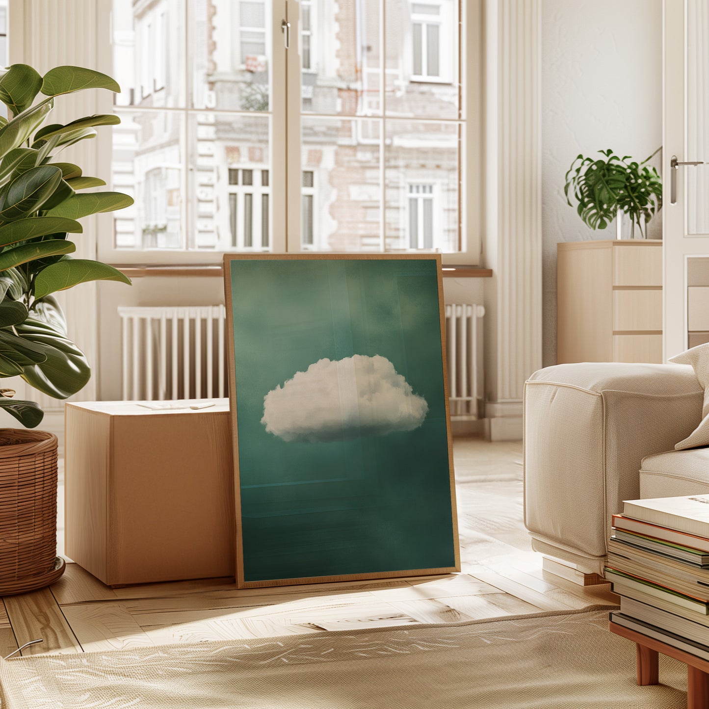 Gentle Cloud over Seafoam Sky