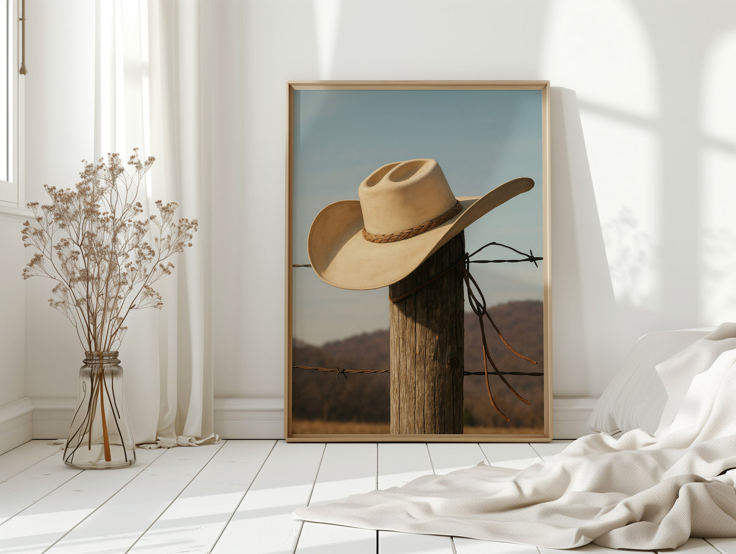 Cowboy Hat on Fence Post
