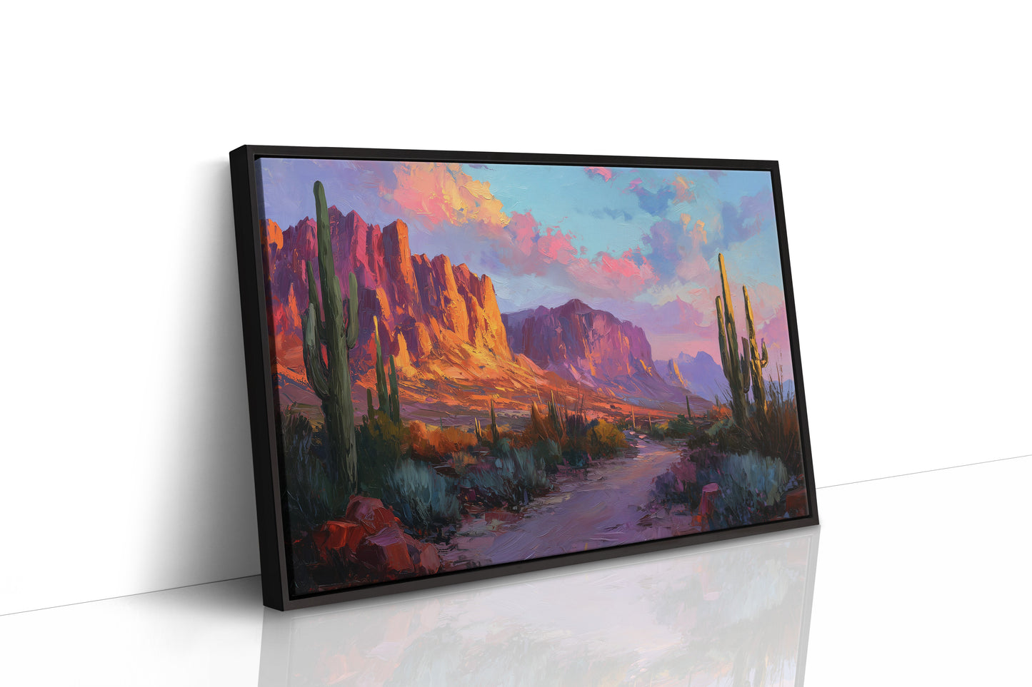 Desert Cliffs Catch Fire Above