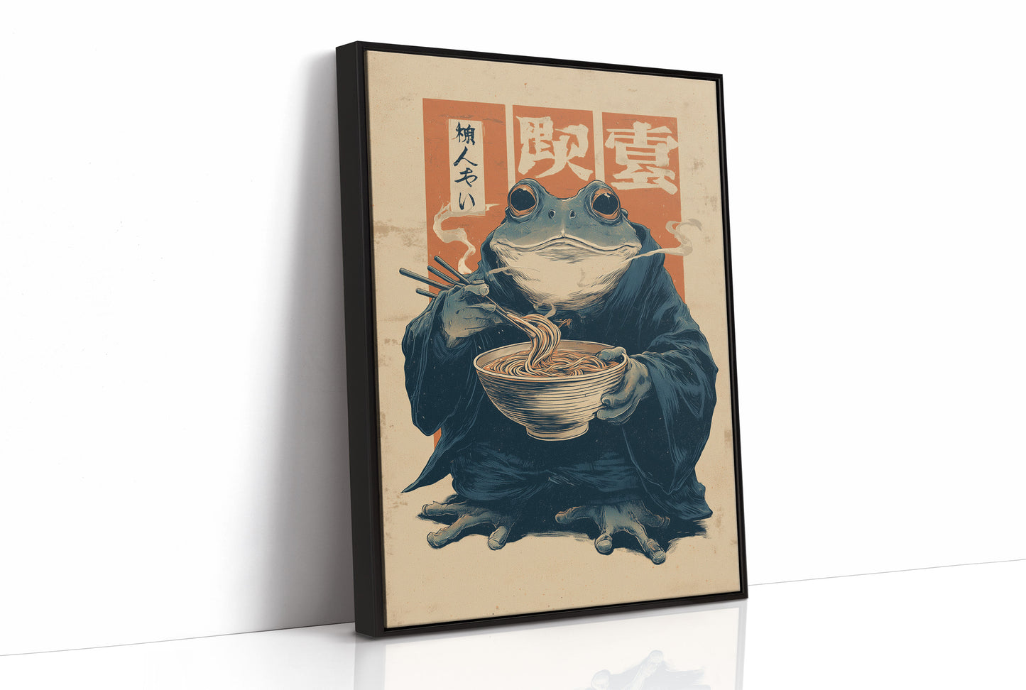 Wise Frog Savors Midnight Ramen