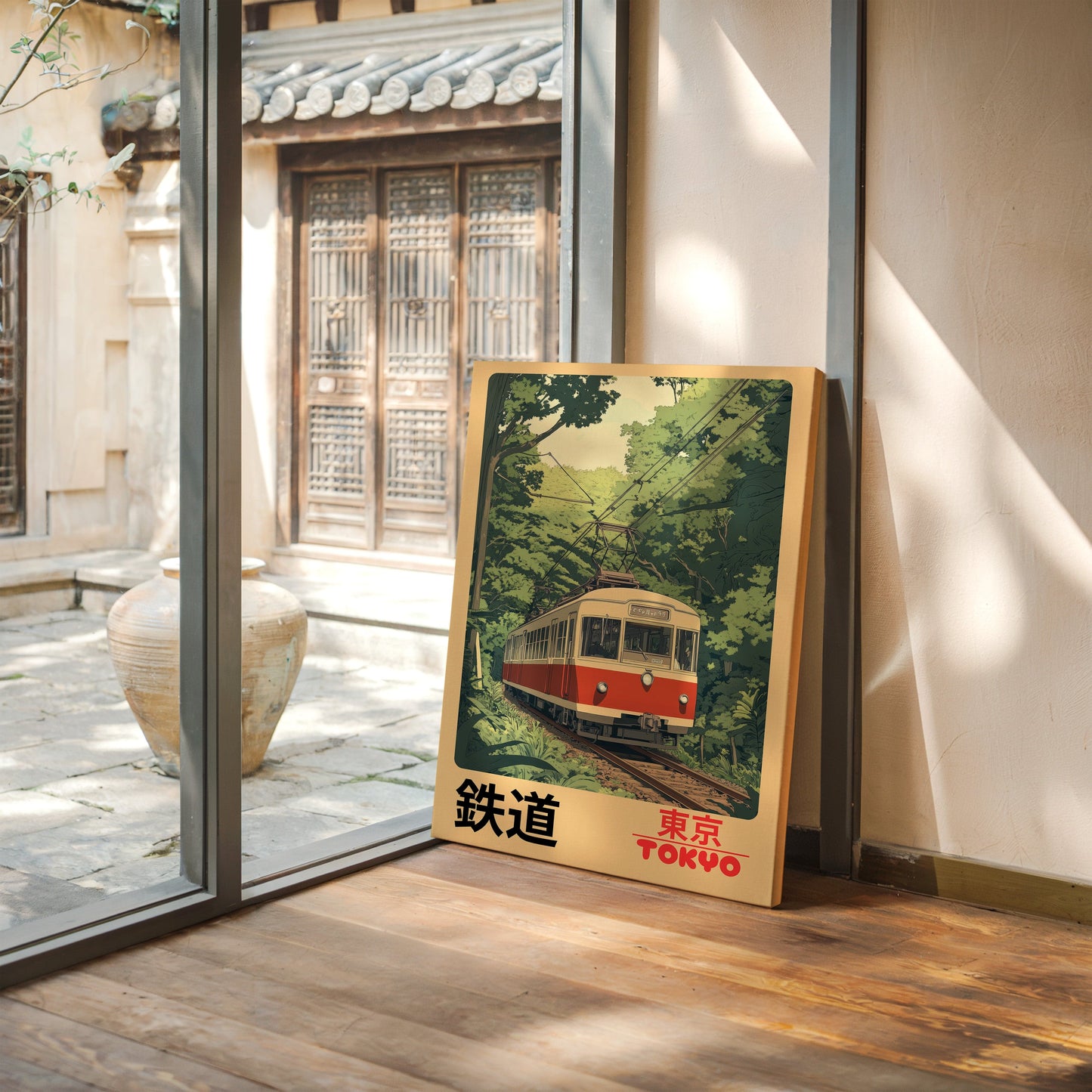 Retro Tokyo Railway Poster – Japanese Train Wall Art, Vintage Travel Print