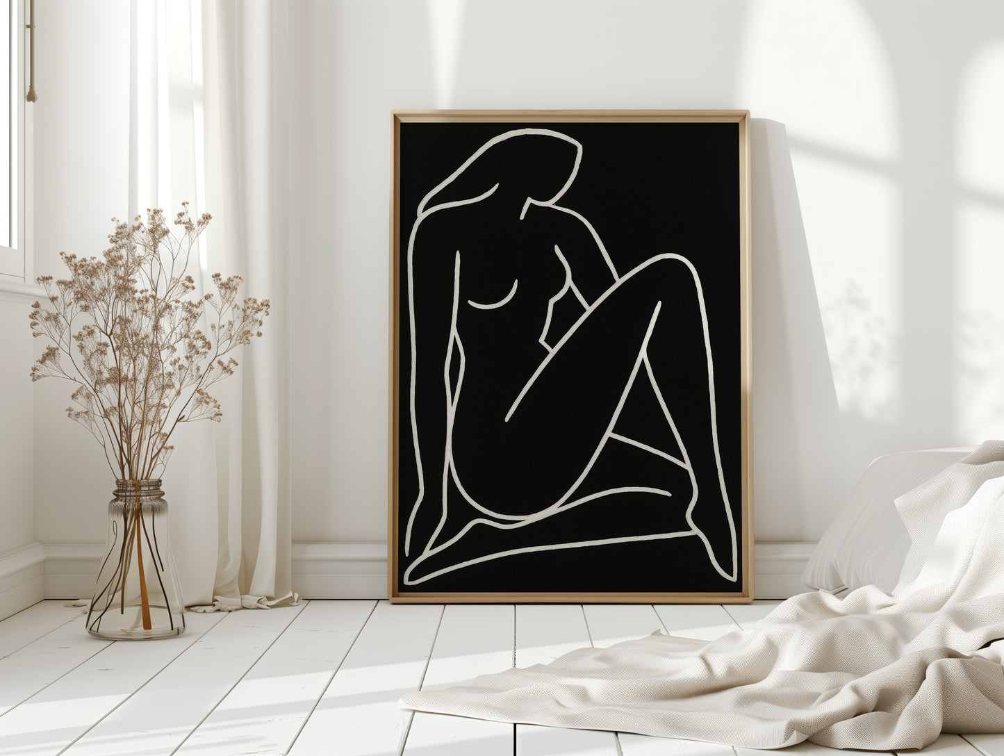 Reclining Muse in White Ink