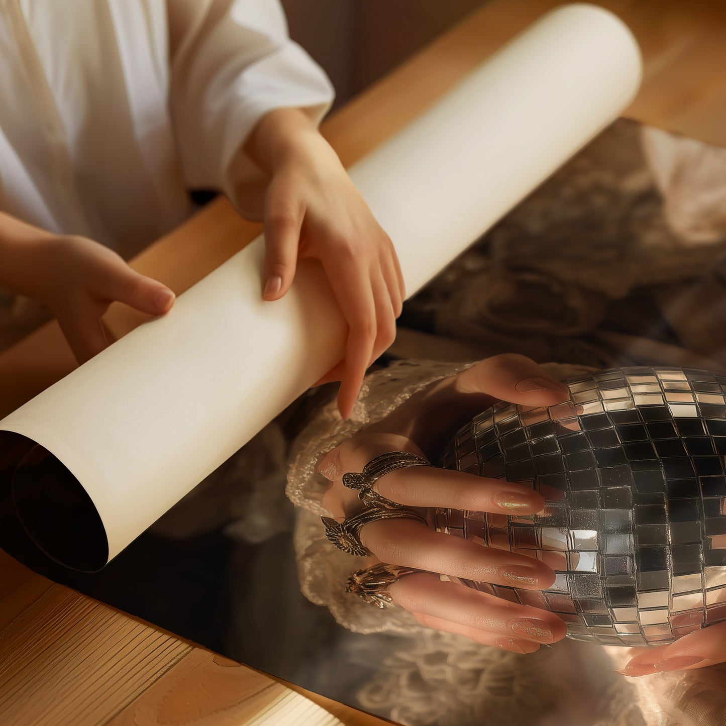 Mirrored Worlds In Delicate Hands