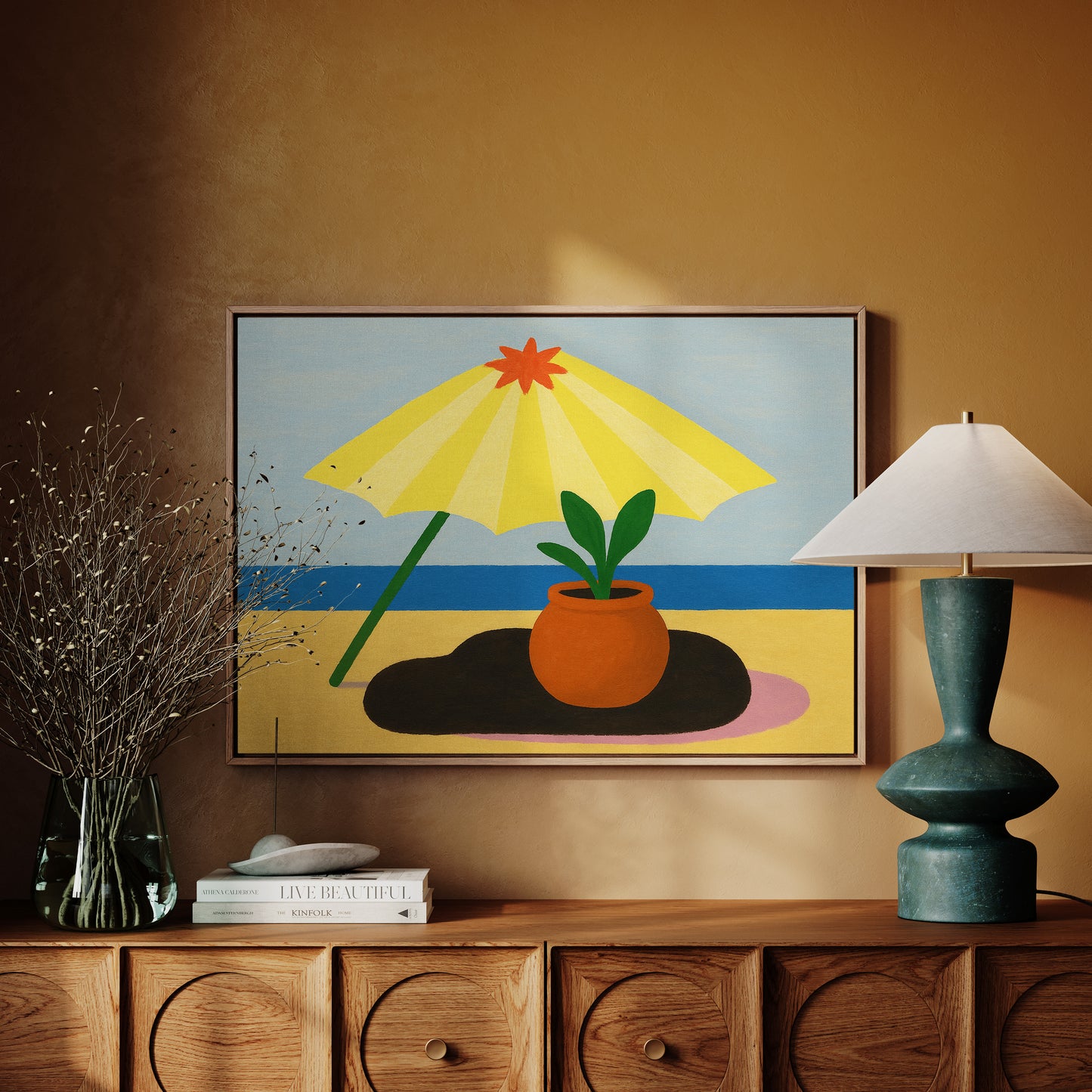 Sunshade and Terracotta by the Sea