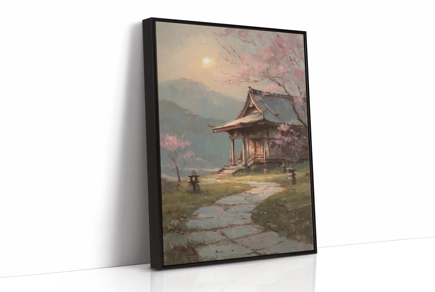 Cherry Blossoms Guard Ancient Temple Path