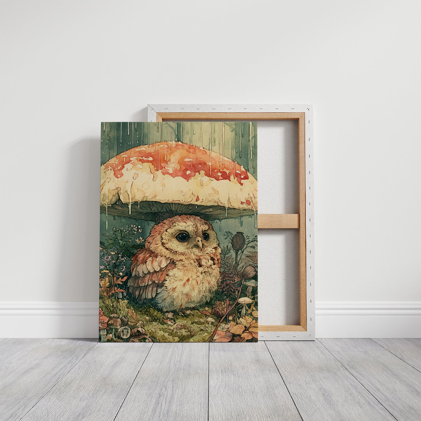 Sheltering Owl Beneath the Toadstool