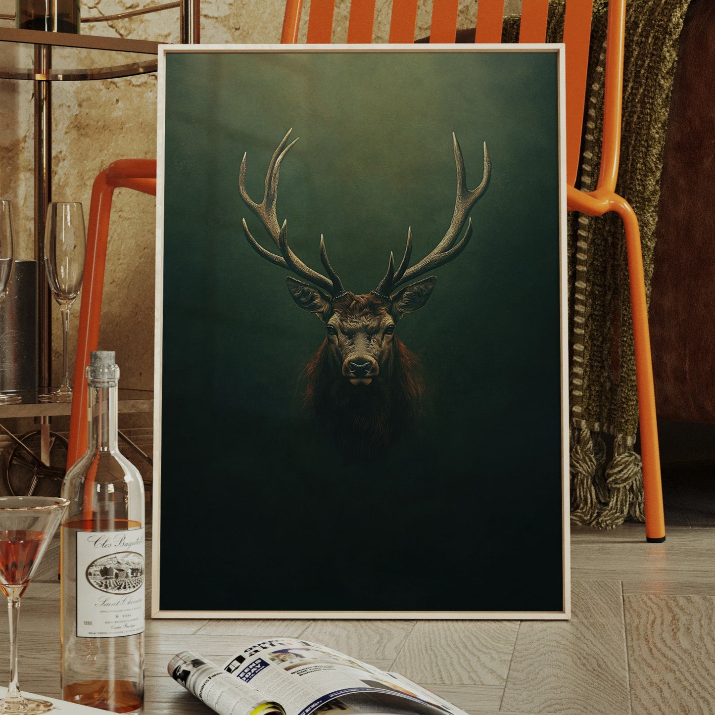 Crowned Stag in Forest Shadows