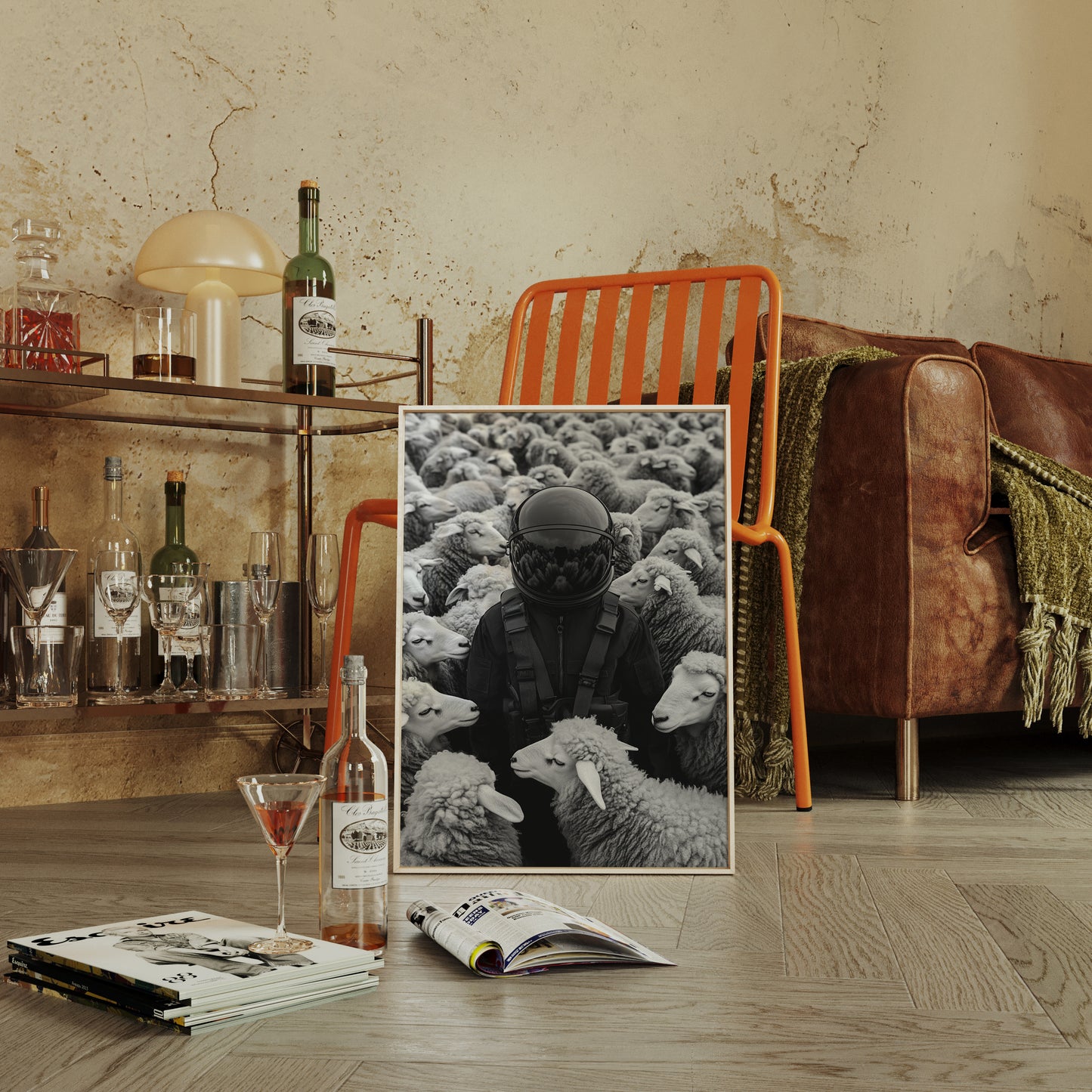 Astronaut Among the Sheep