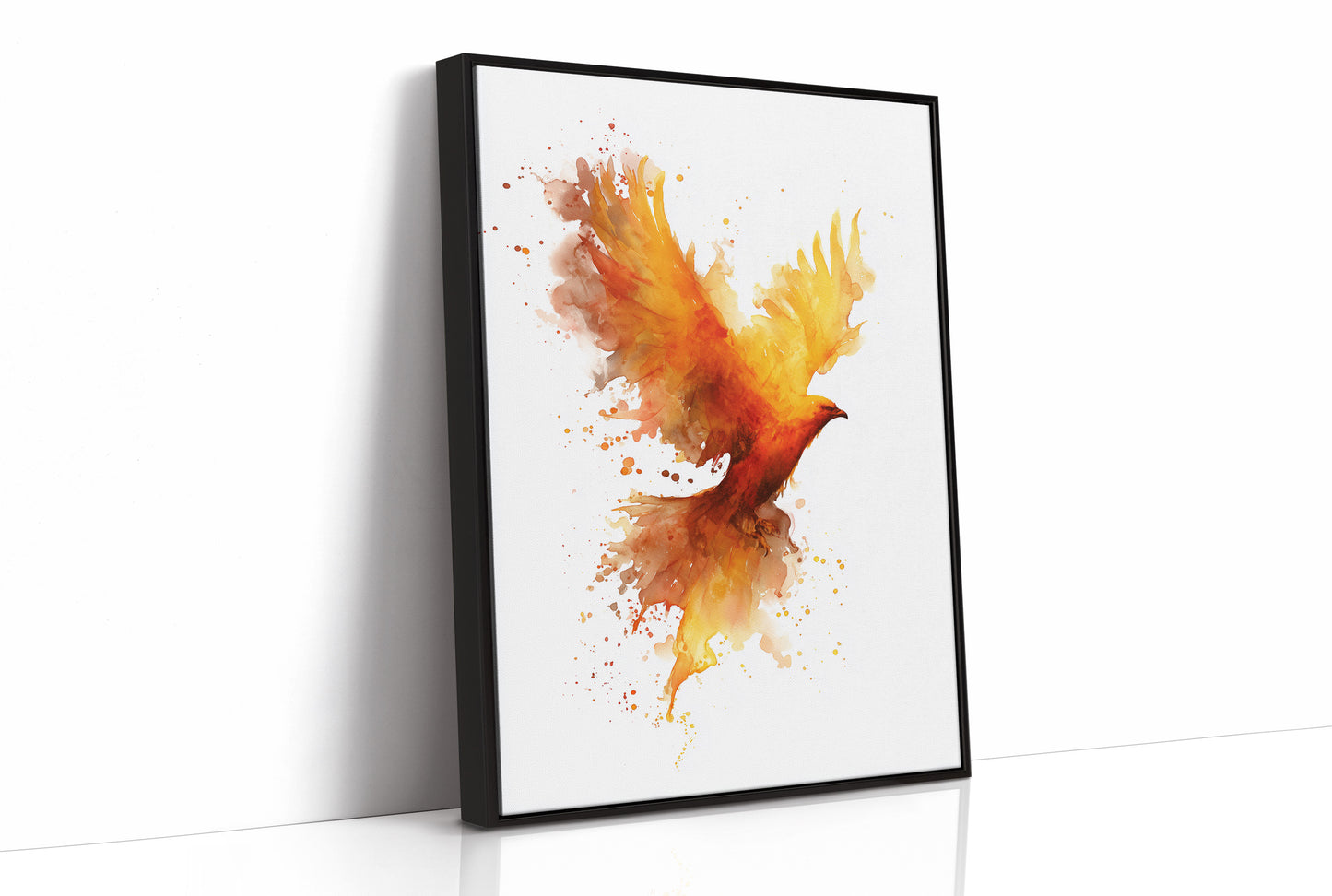 Phoenix Rising From Amber Flames