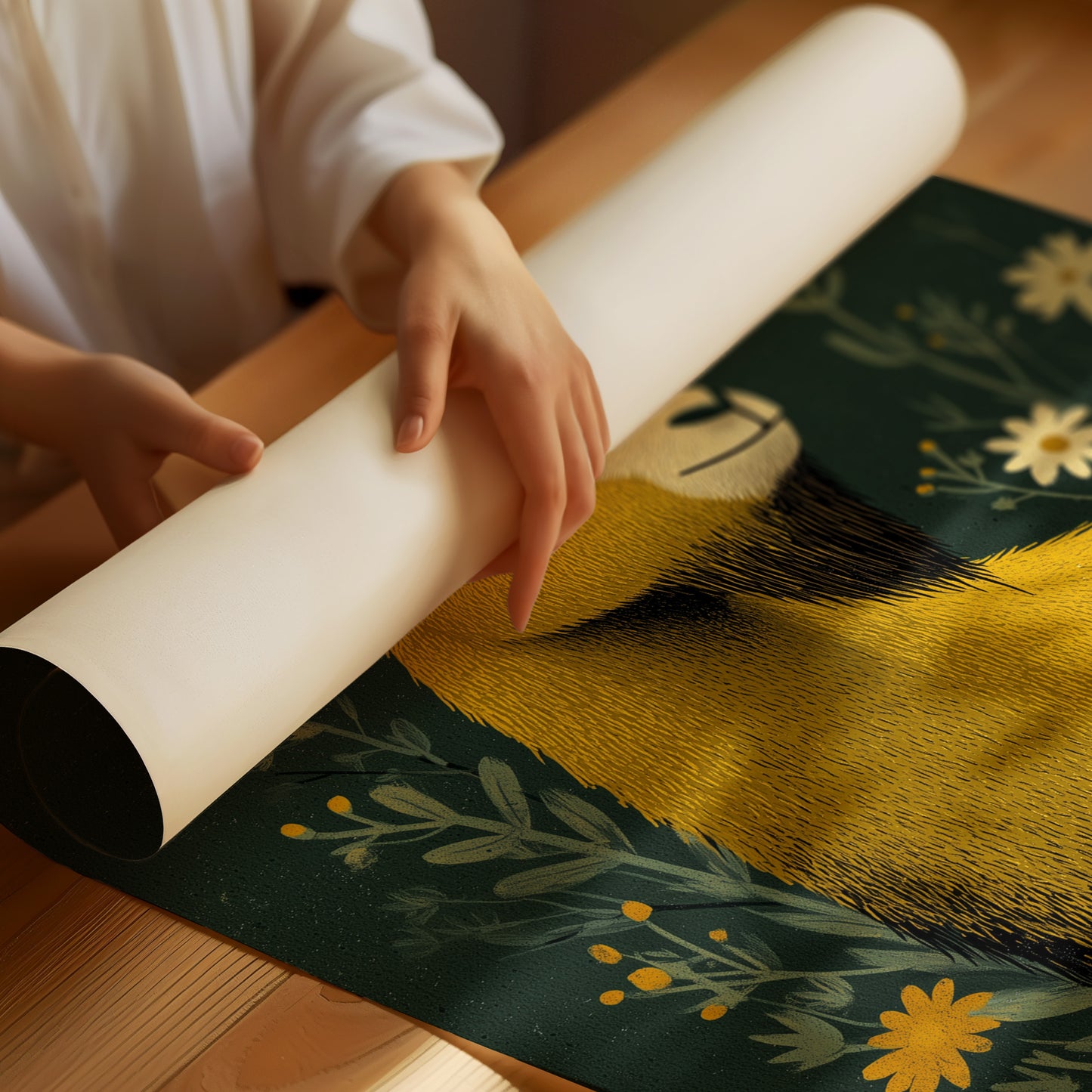 Goat Crowned in Wildflowers