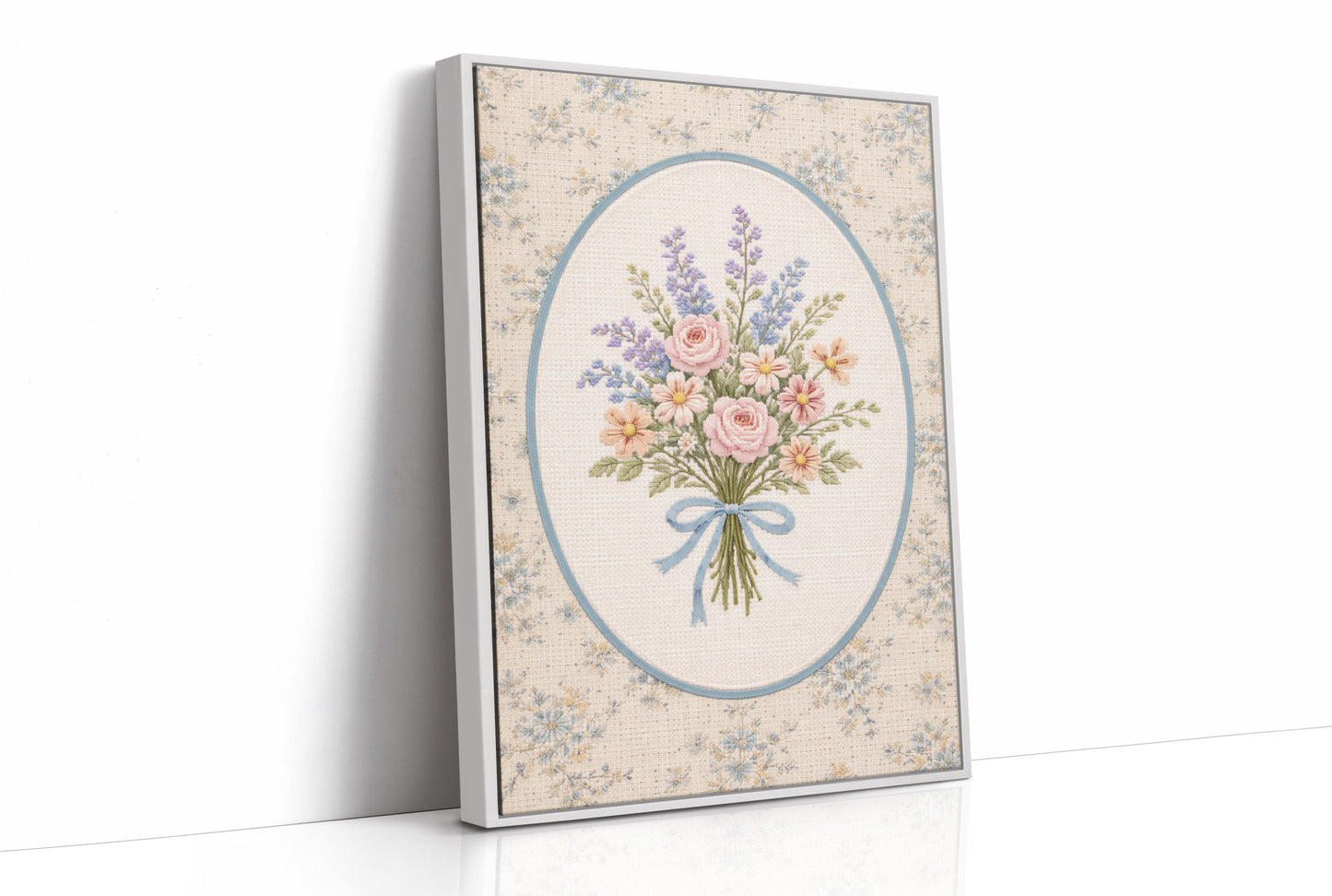 Pastoral Bouquet in Delicate Stitches