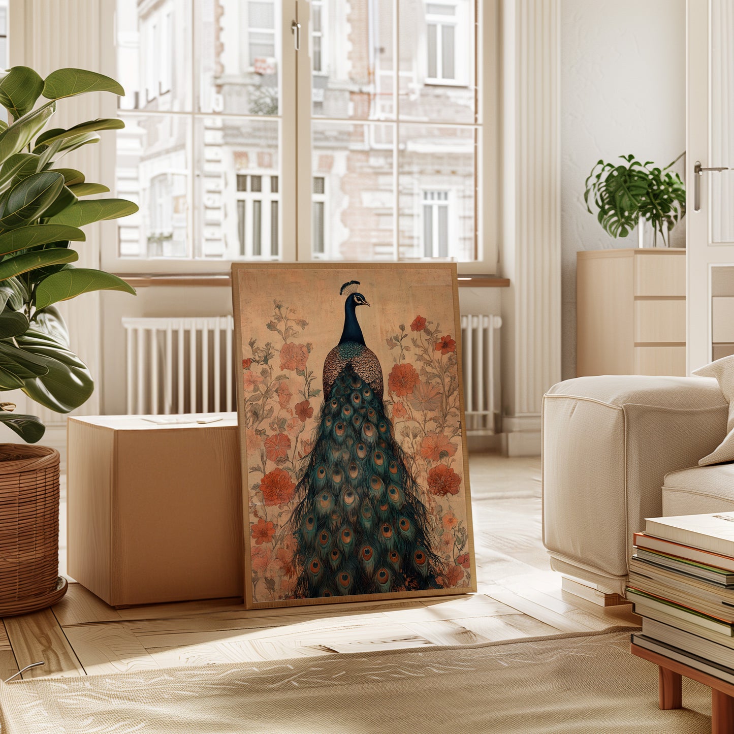 Antique Elegance with Scarlet Bloom