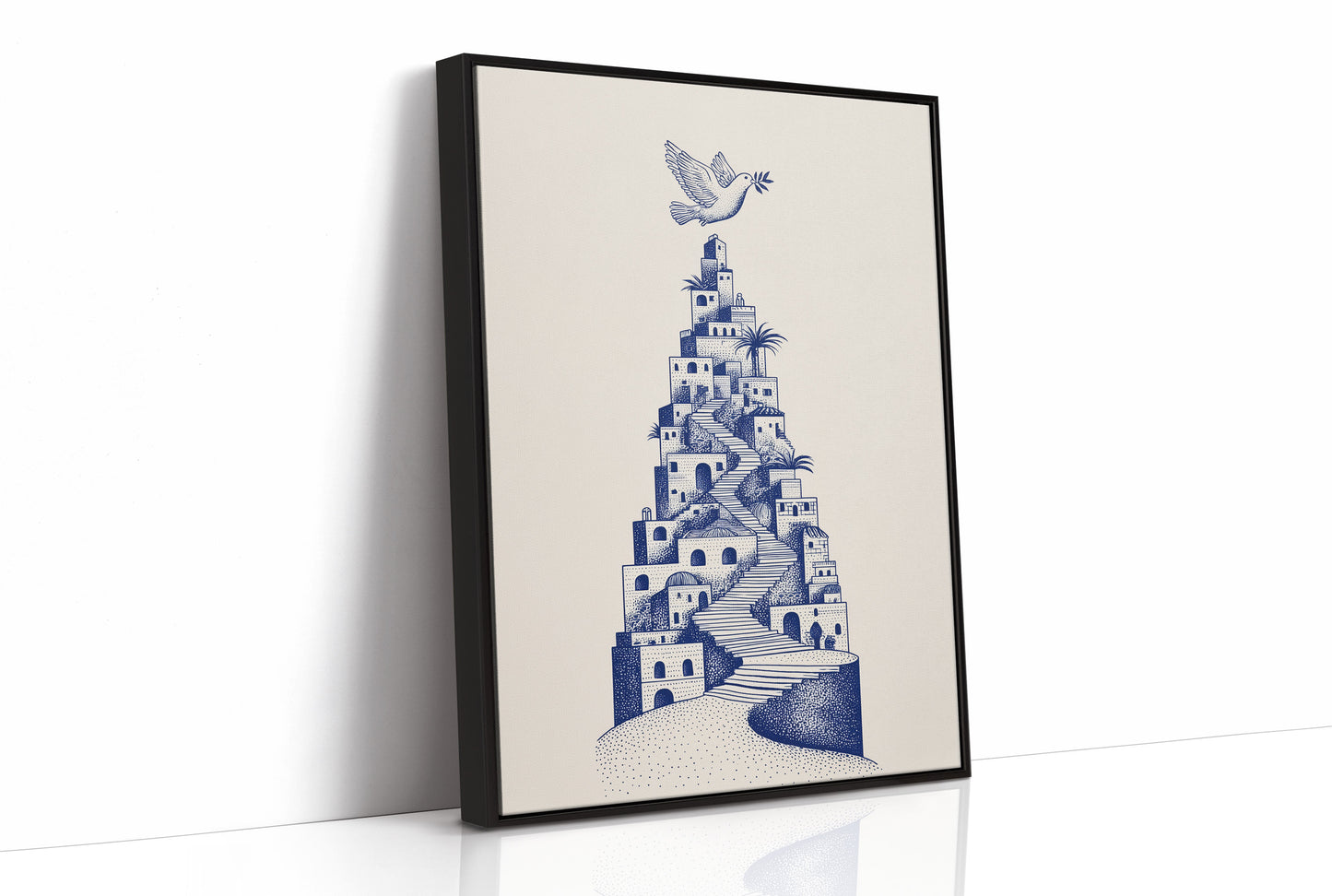 Dove Ascends Above Alabaster Citadel