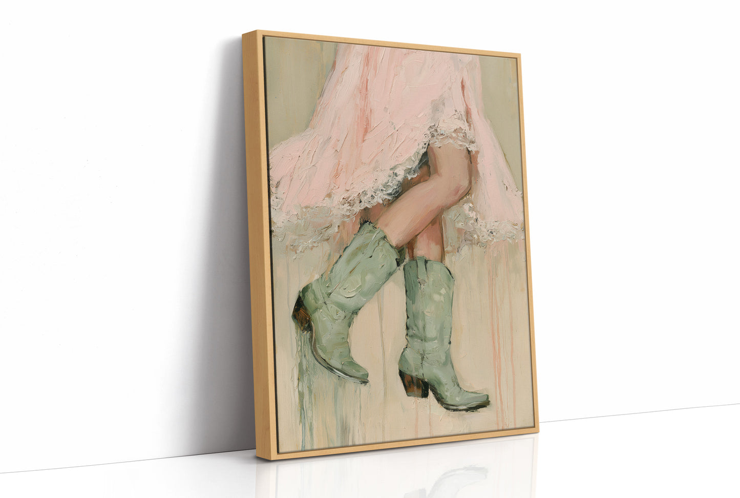 Sage Cowboy Boots Prairie Skirt