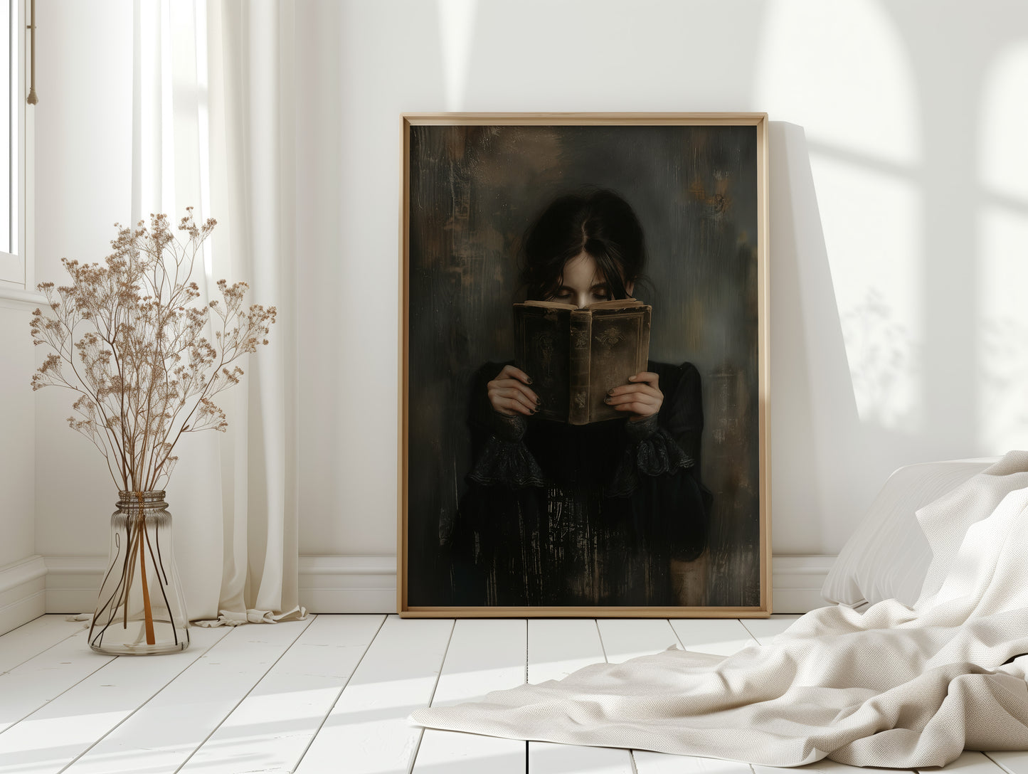 The Reader in Velvet Shadows