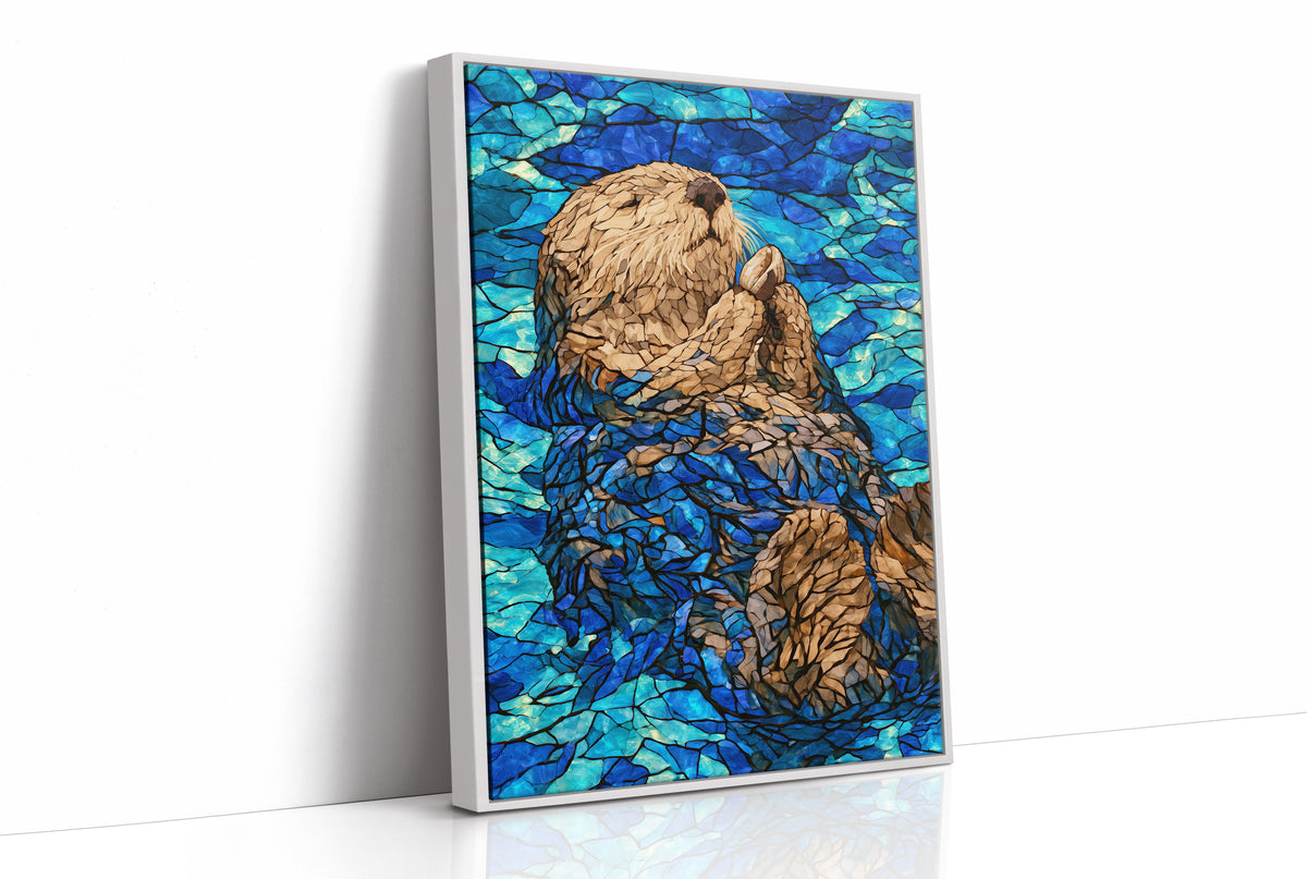 Stained Glass Otter Float