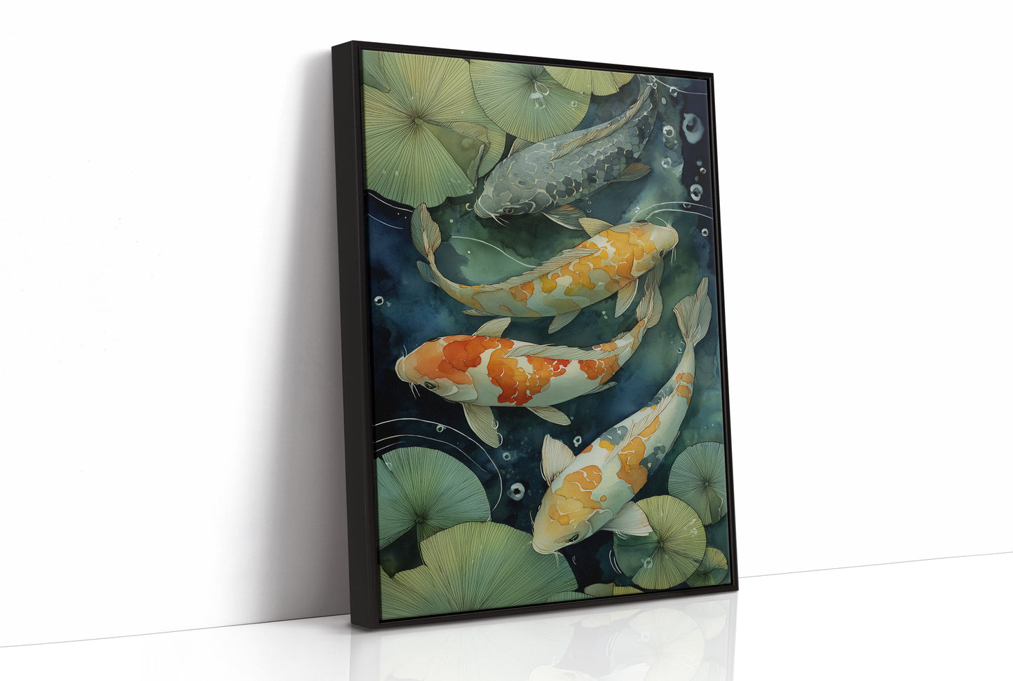 Koi Dance Below Lily Shadows