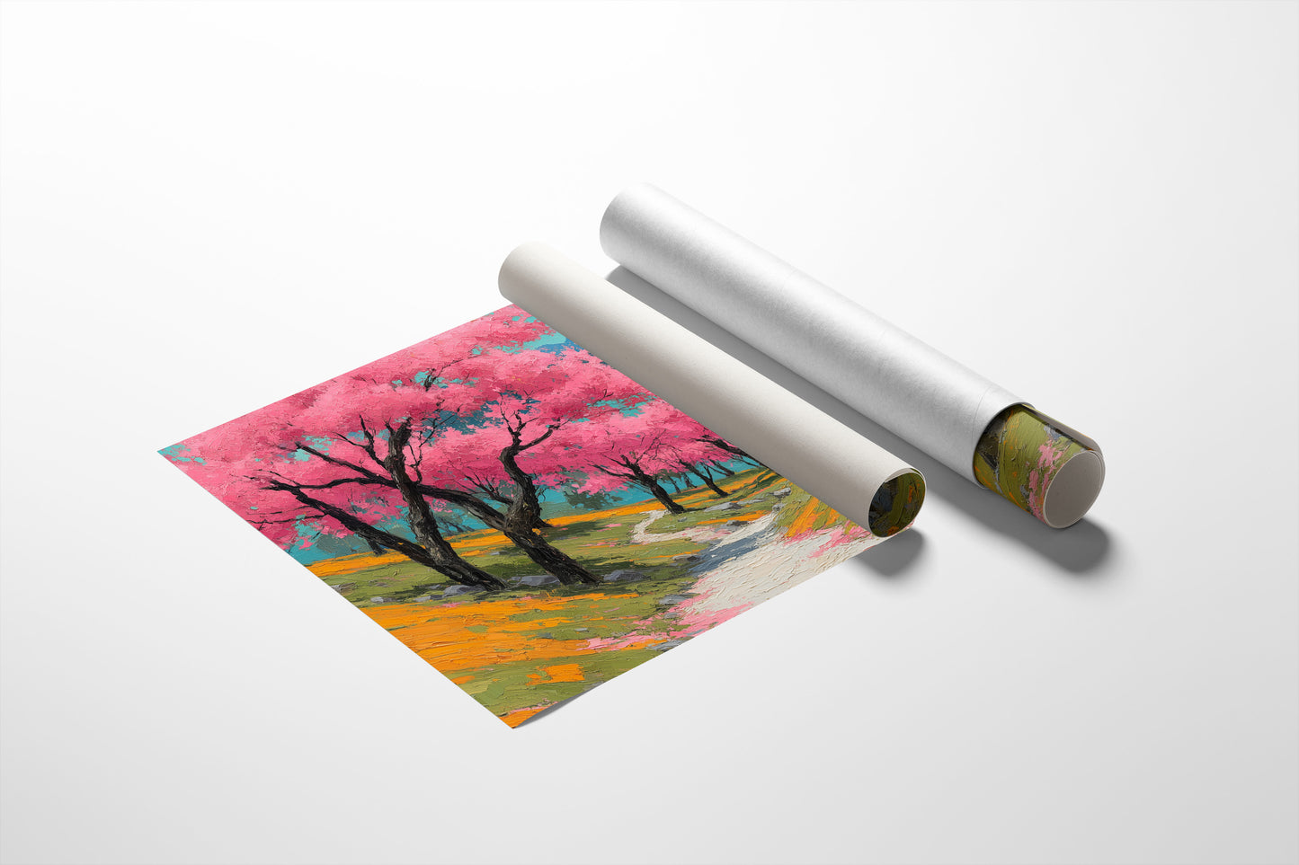 Cherry Blossoms Paint Mountain Valleys