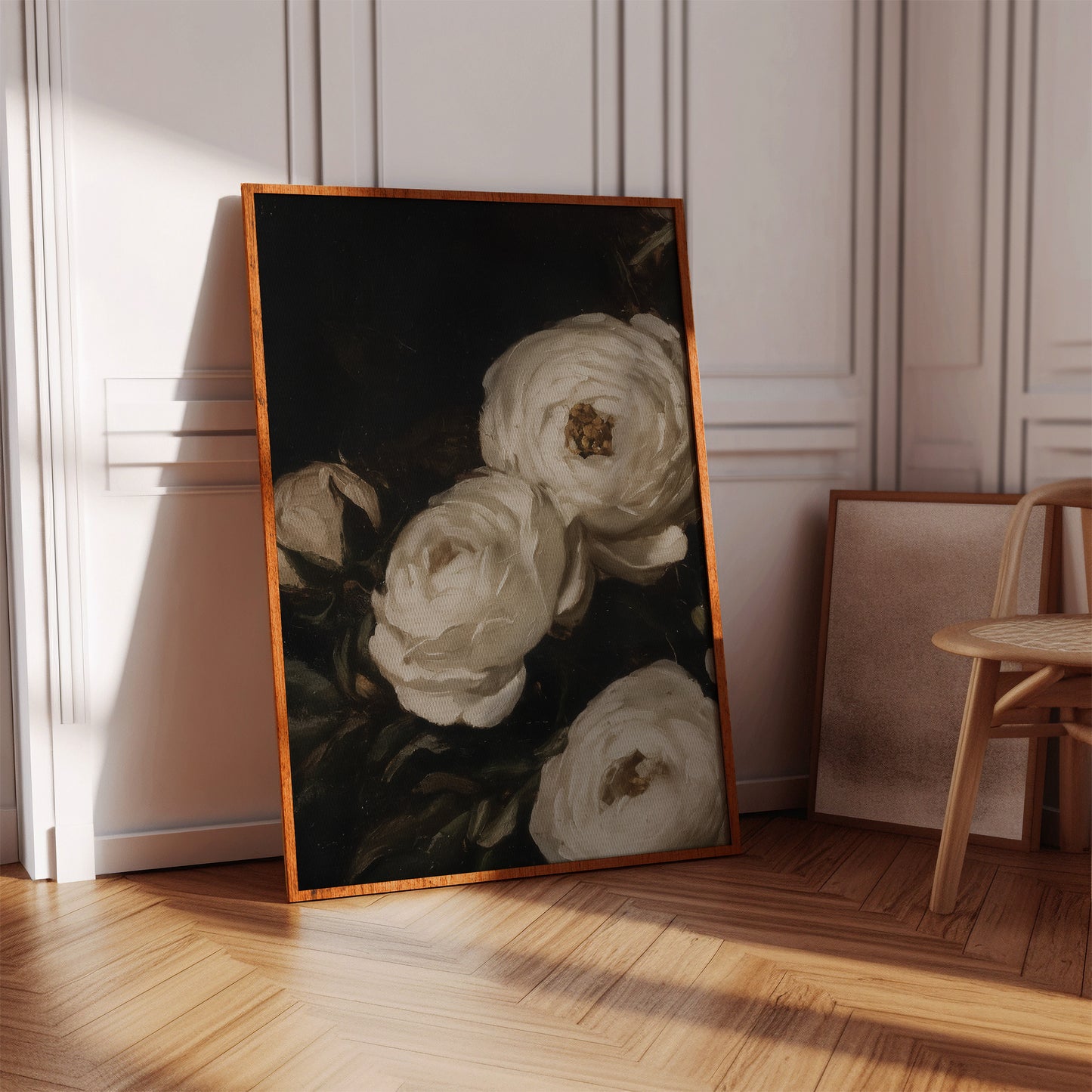 Ivory Roses in Baroque Shadow