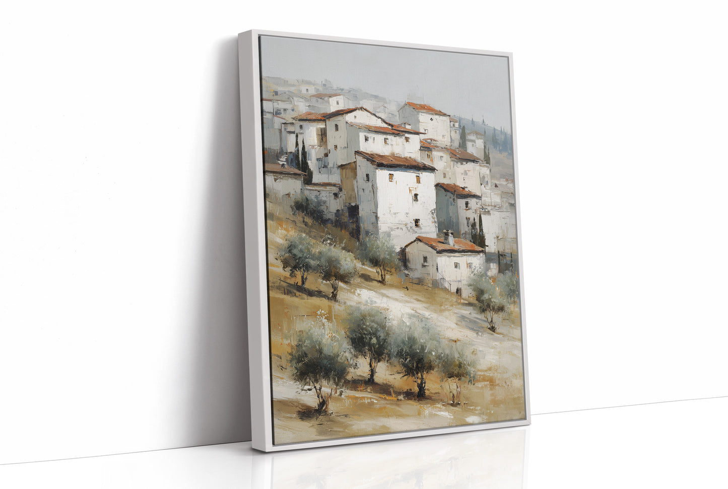 Mediterranean Hillside Village in Muted Light