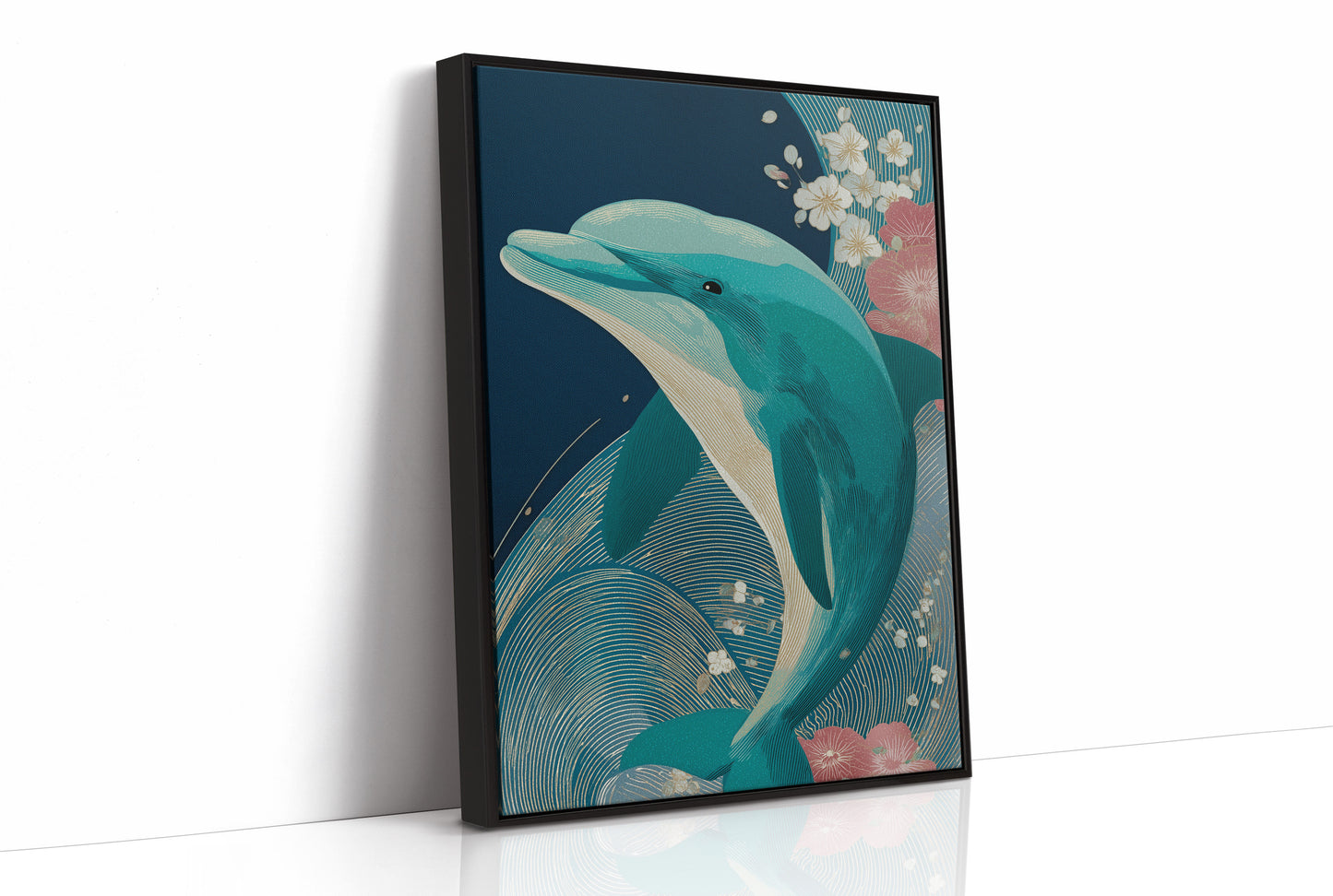Dolphin Among Cherry Blooms