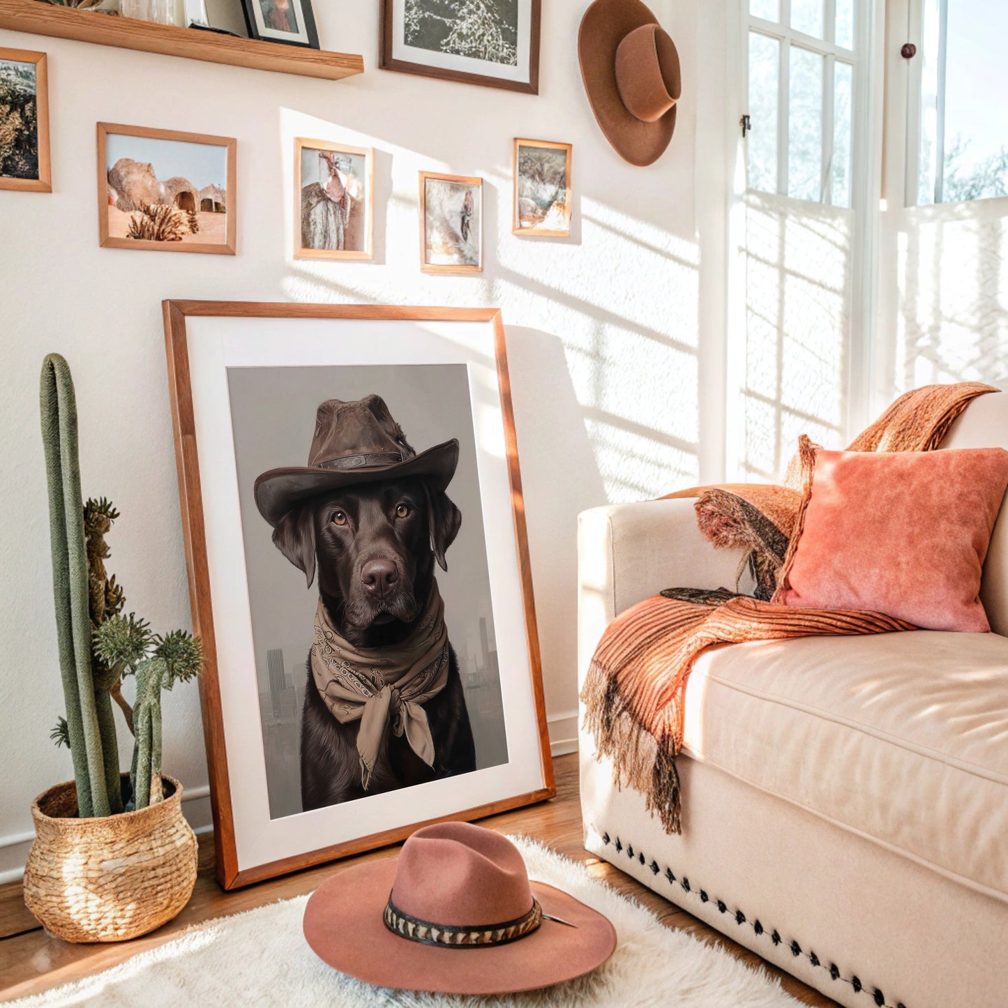 Chocolate Lab Rides The Range