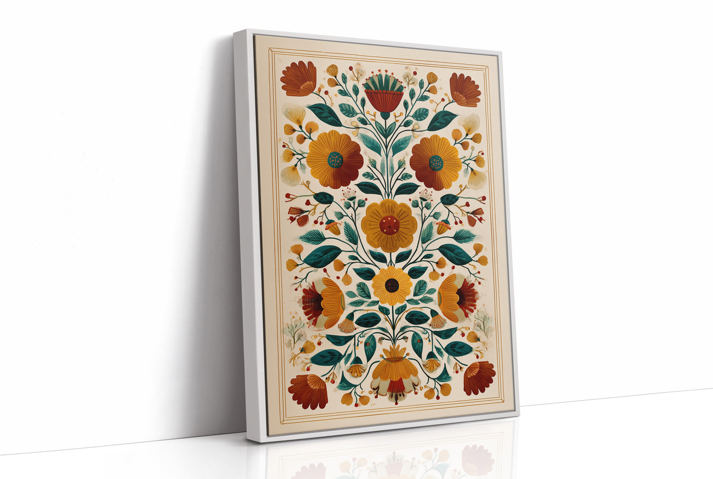 Symmetrical Garden: Autumn's Folk Tapestry
