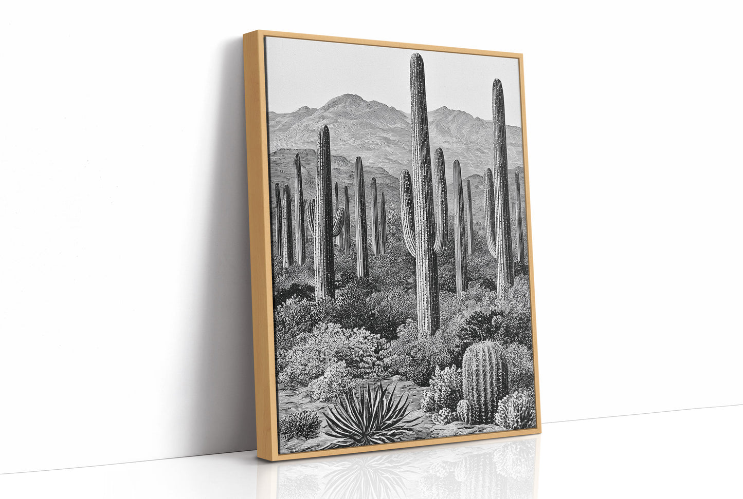 Saguaro Forest In Fine Line