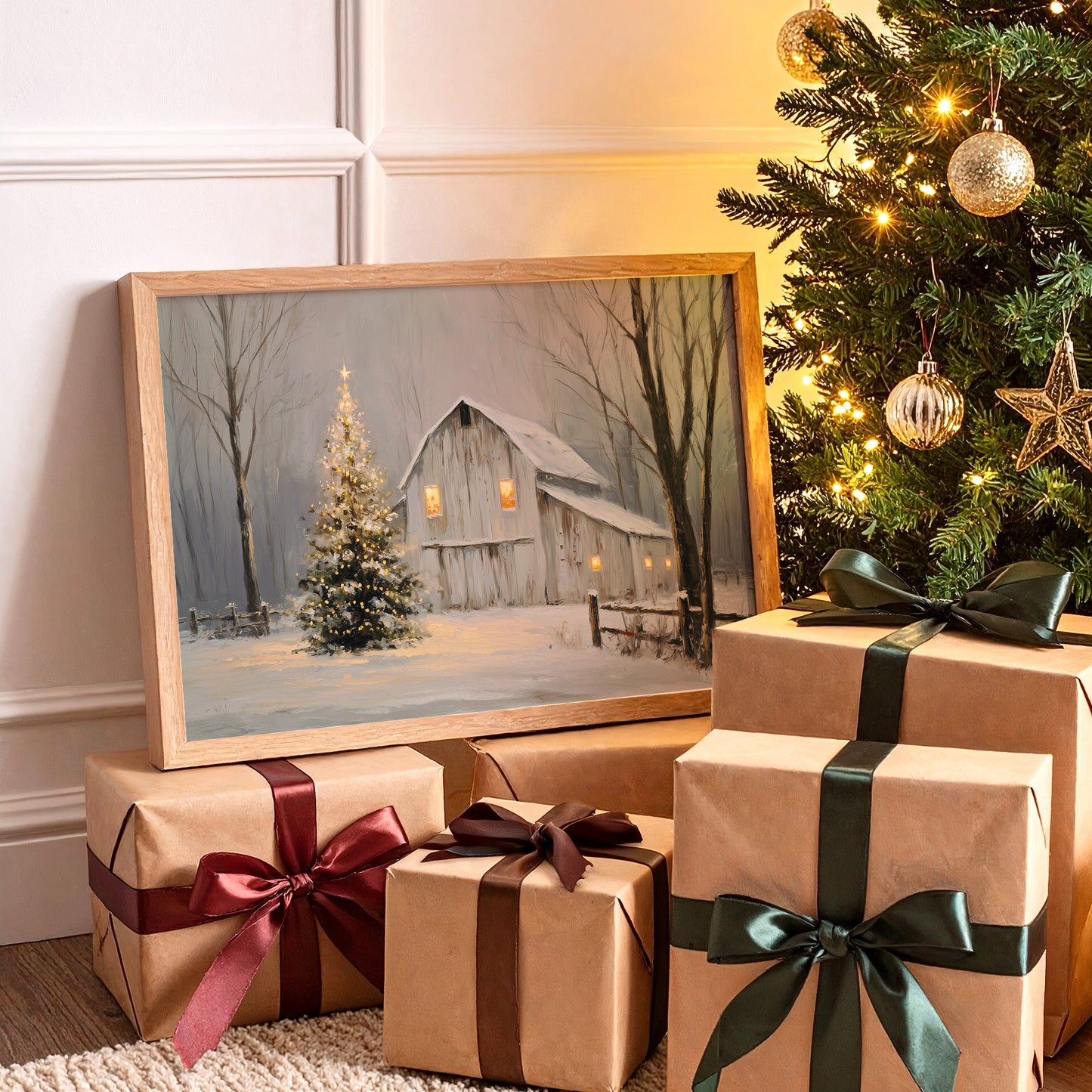 Winter Barn Glows With Christmas Magic