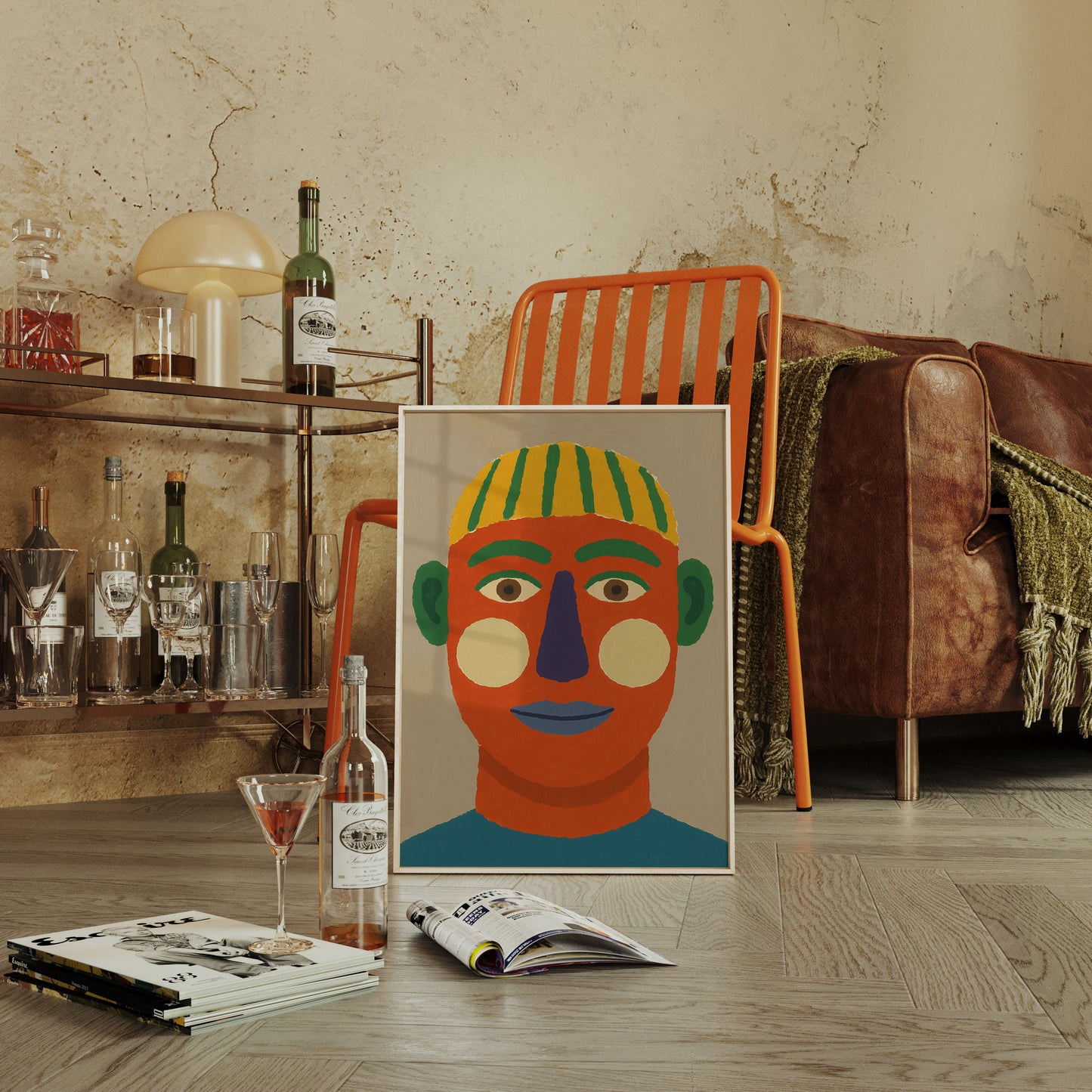 Rainbow Face with a Calm Smile