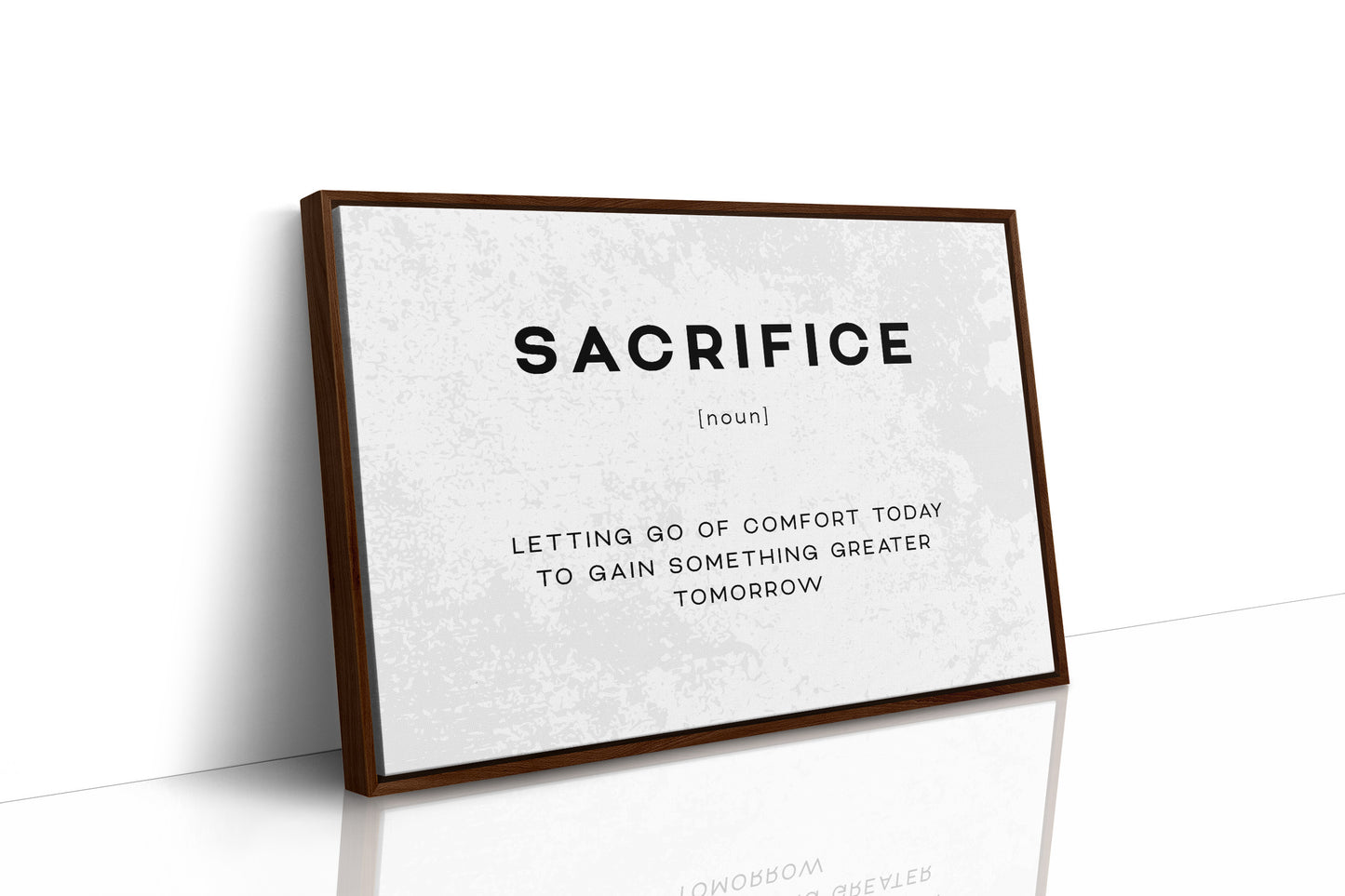 Sacrifice Definition Canvas Art | Bold Motivational Typography Print for Home Office, Gym or Entrepreneur Décor