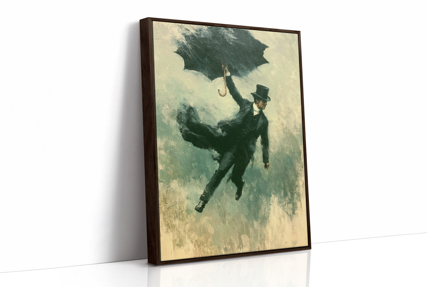 The Falling Gentleman — Victorian Surrealist Oil Print