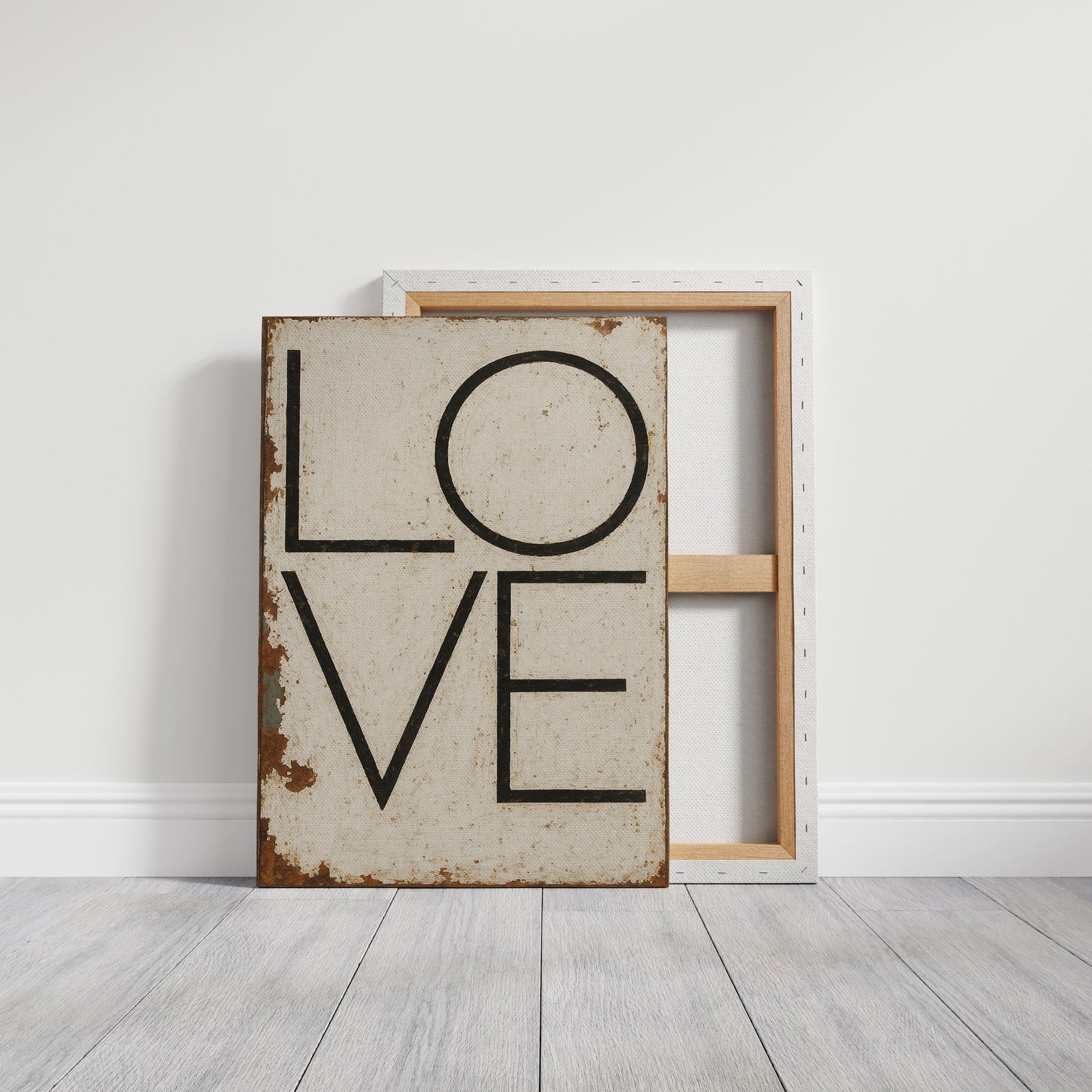 Vintage Modern LOVE Typography Canvas Print
