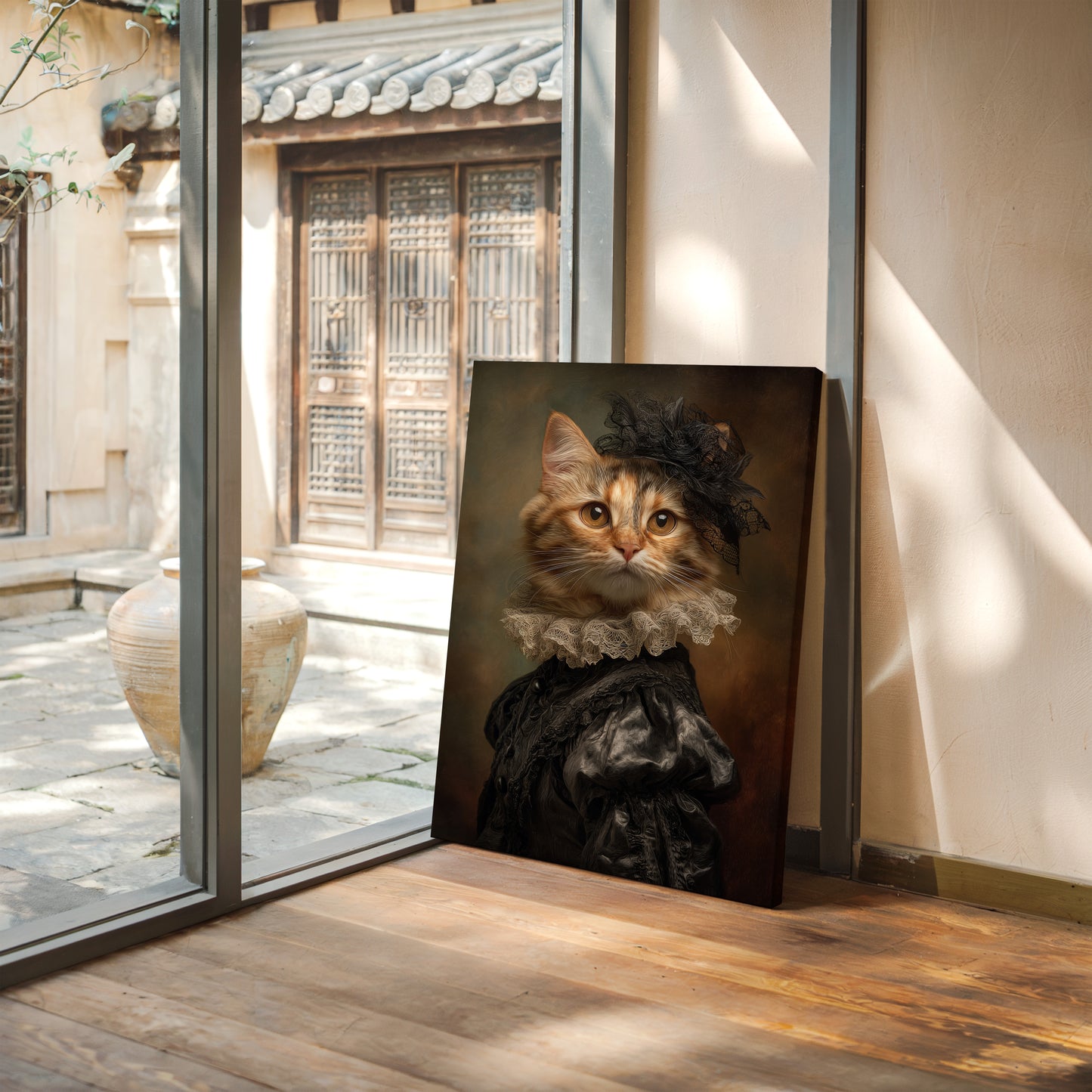 Regal Feline in Victorian Attire